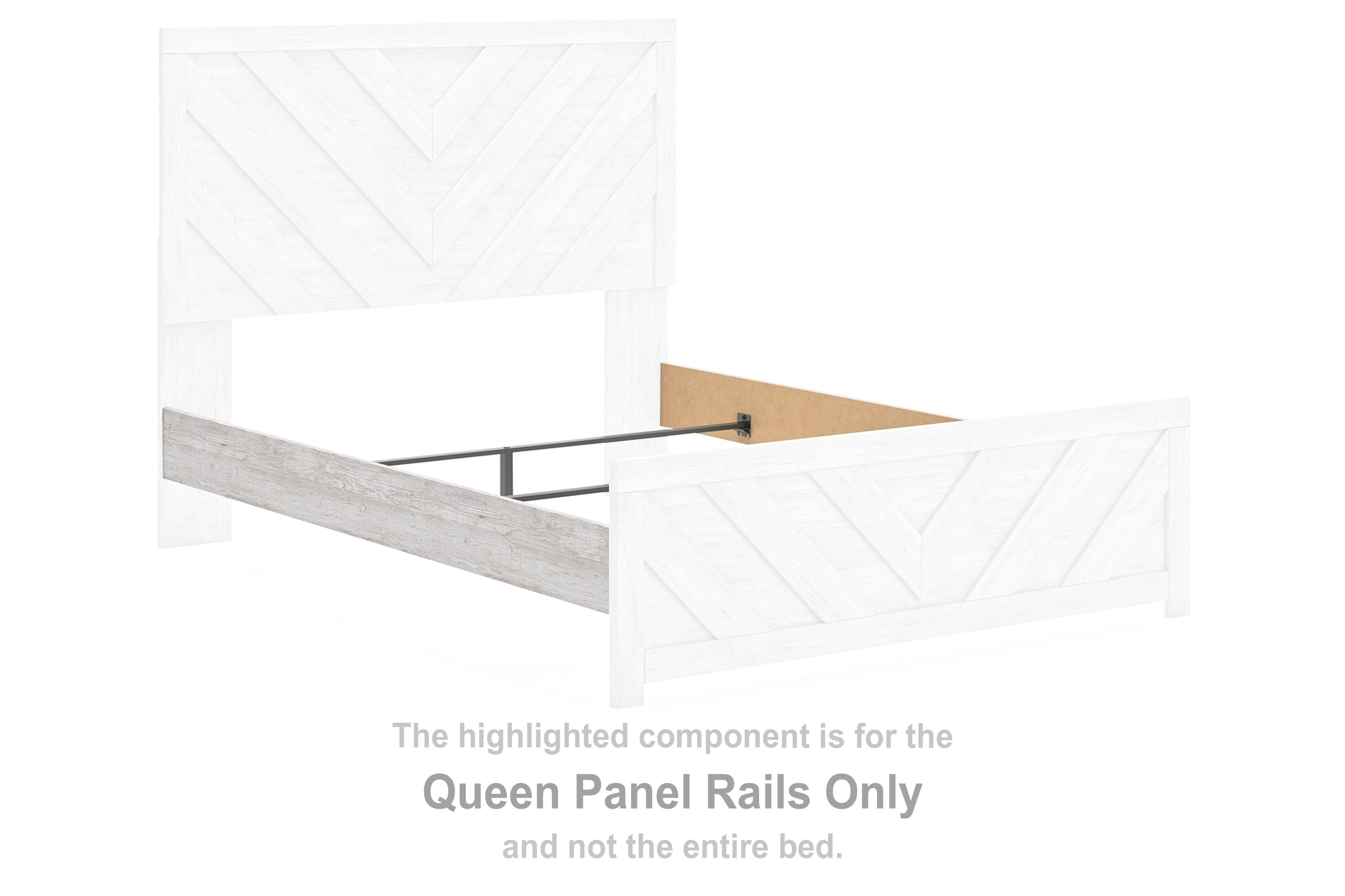 Cayboni - Queen Panel Rails - Whitewash