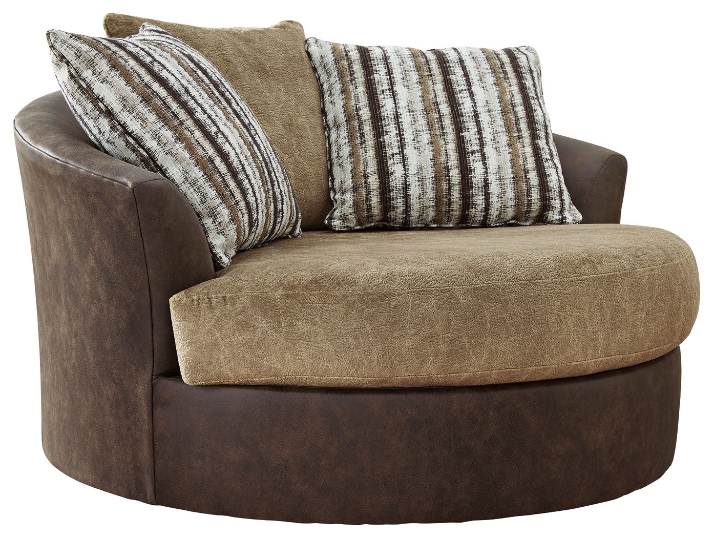 Alesbury - Oversized Swivel Accent Chair - Chocolate