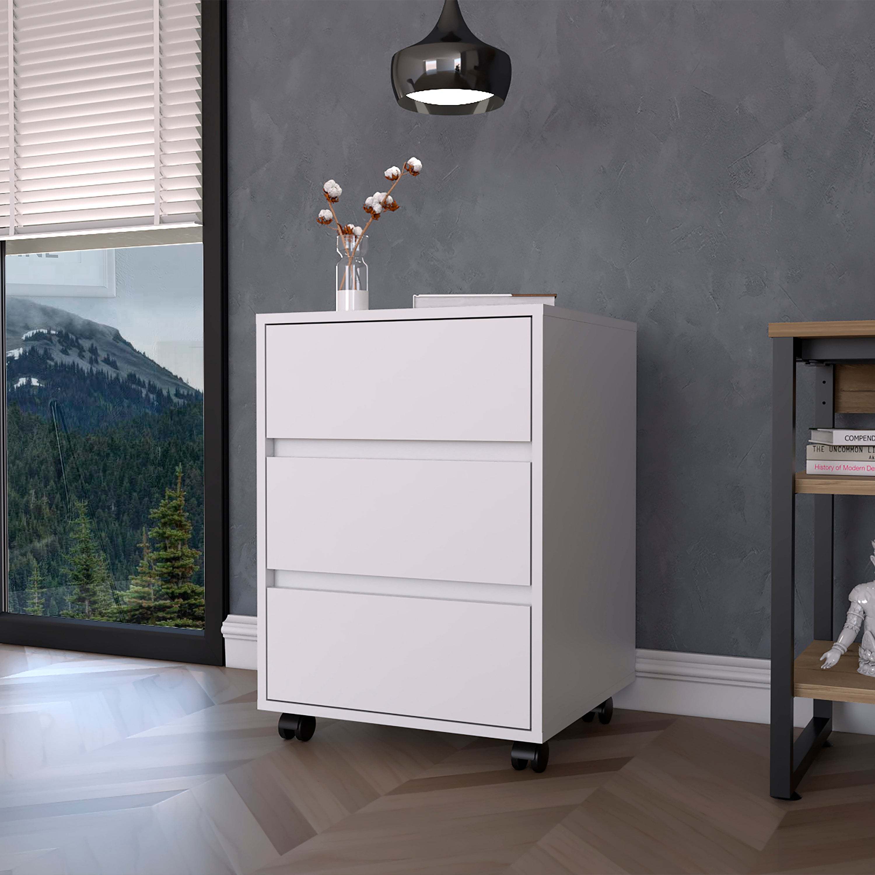 Vienna 3-Drawer Filing Cabinet w/ Roller Blade Glide