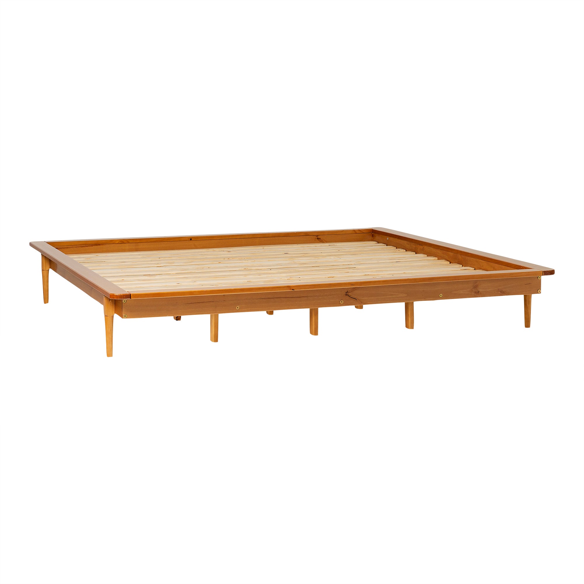 Walker Edison Carnival Solid Wood King Platform Bed Frame