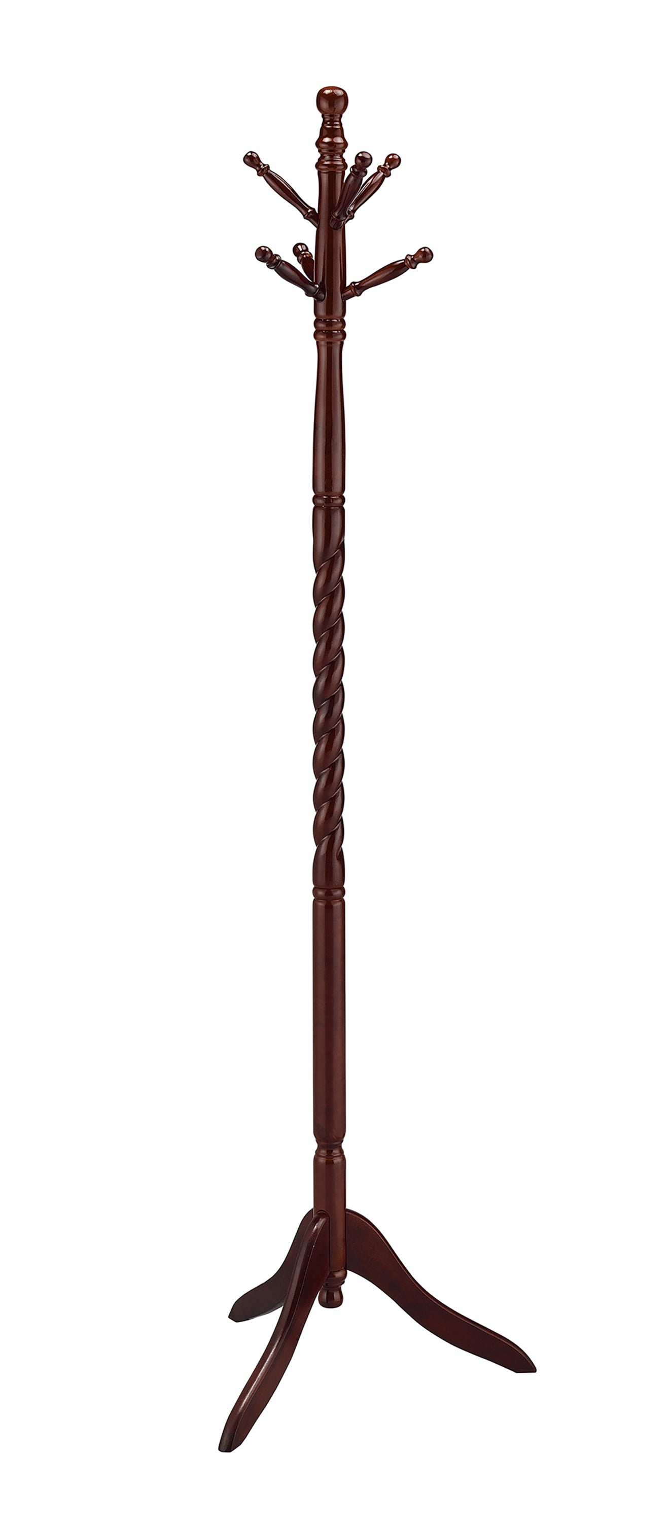 71.5' Tall Wooden Twist Coat Rack - Cherry Finish