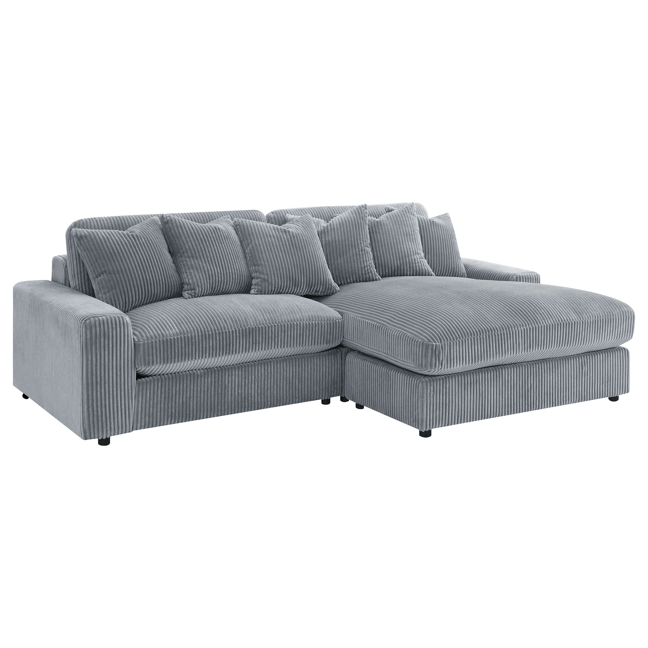 Marcus Fog Reversible Track Arm Sectional Sofa w/ Pillows