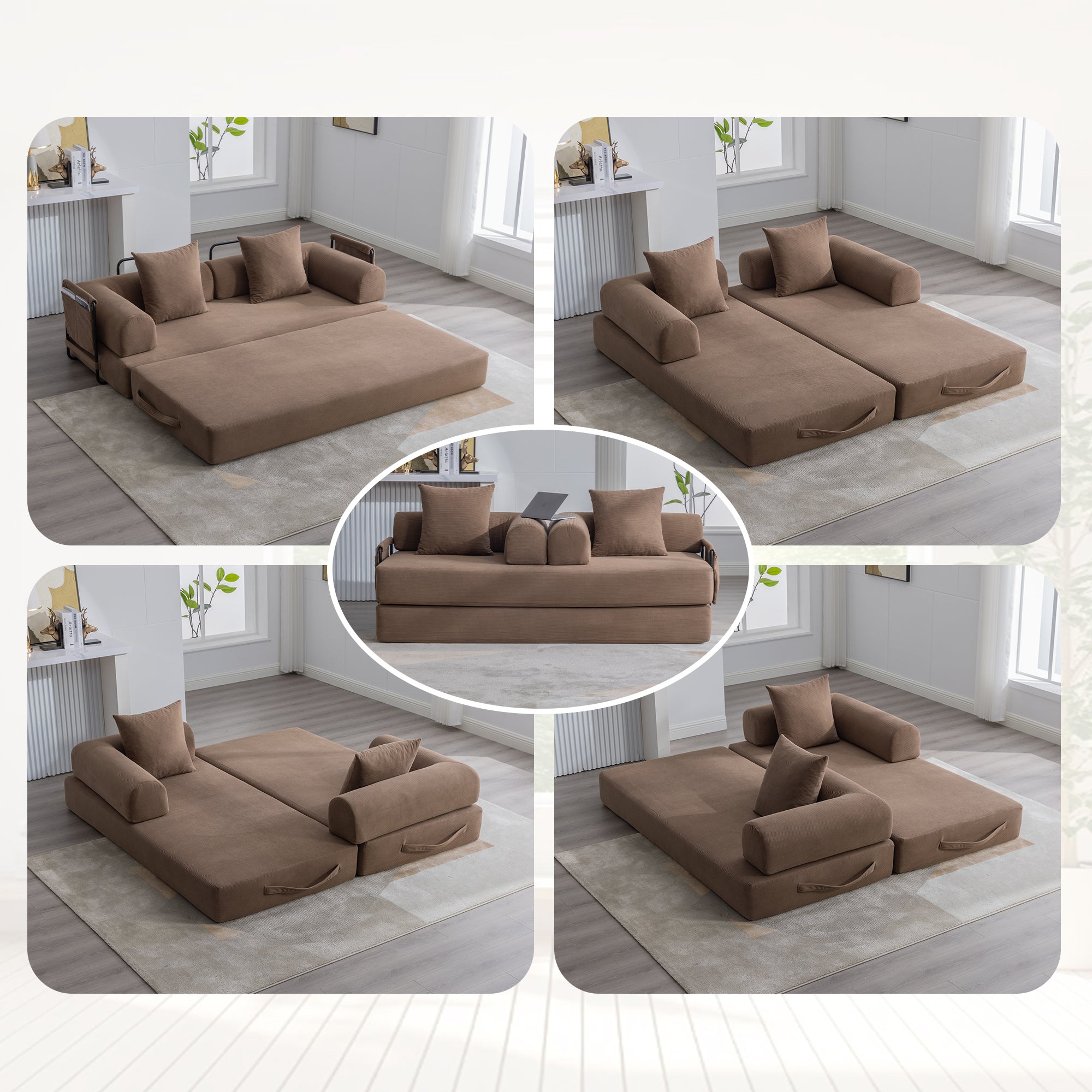 Modern Foldable Sofa for Small Spaces | Metal Frame