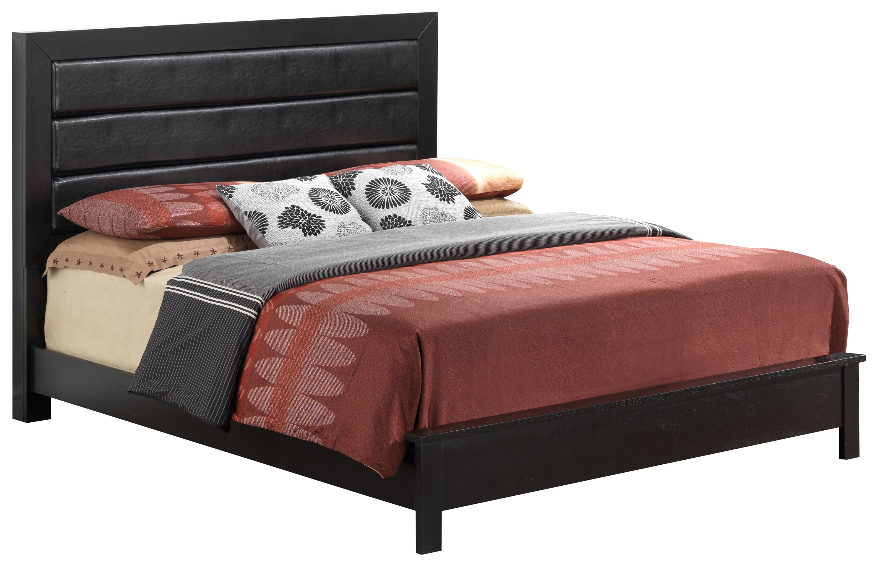 Elegant Black Queen Bed Frame - Stylish Modern Luxury Bedroom Furniture