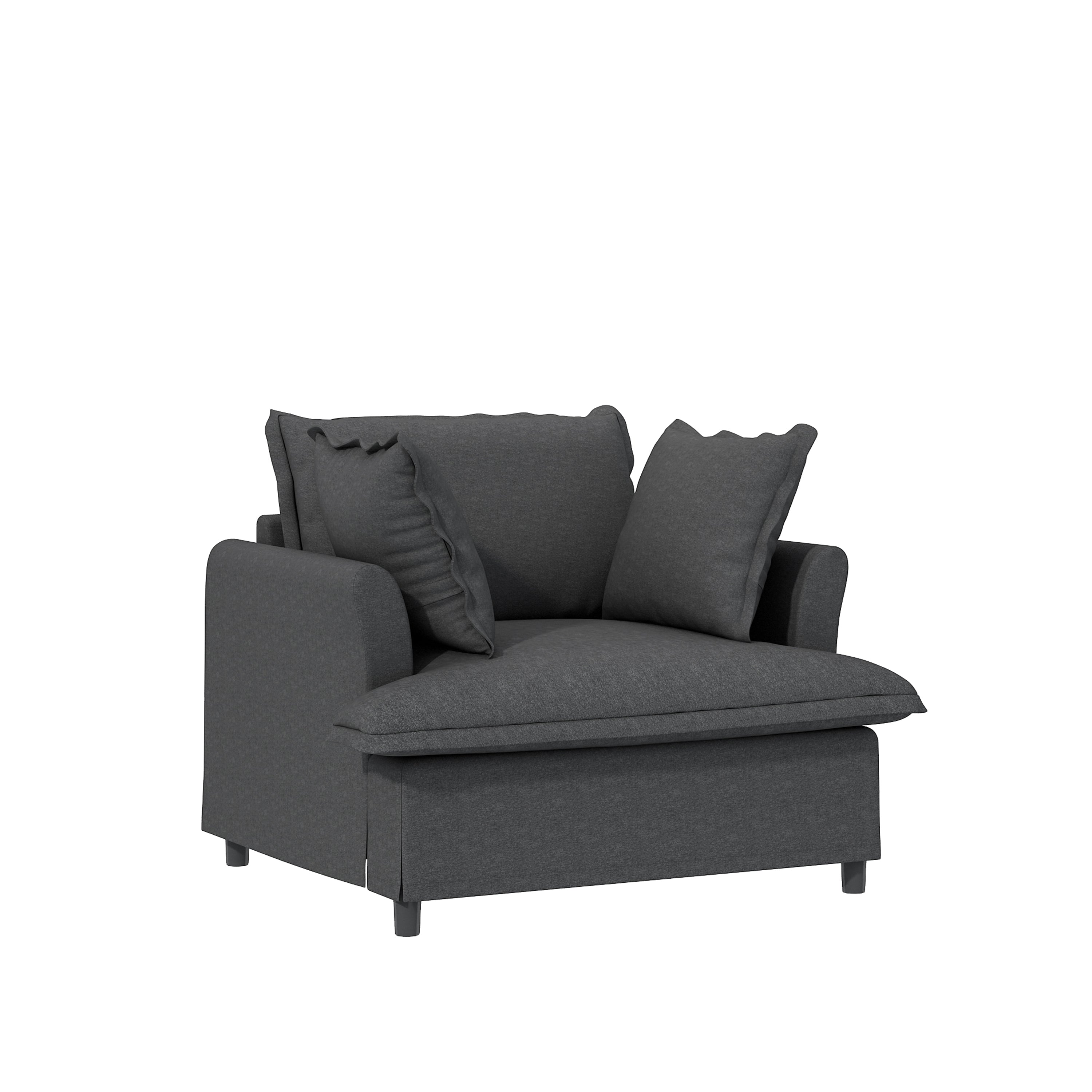 Oversized 37" Single Seat Sofa Module - Modern Chenille Couch