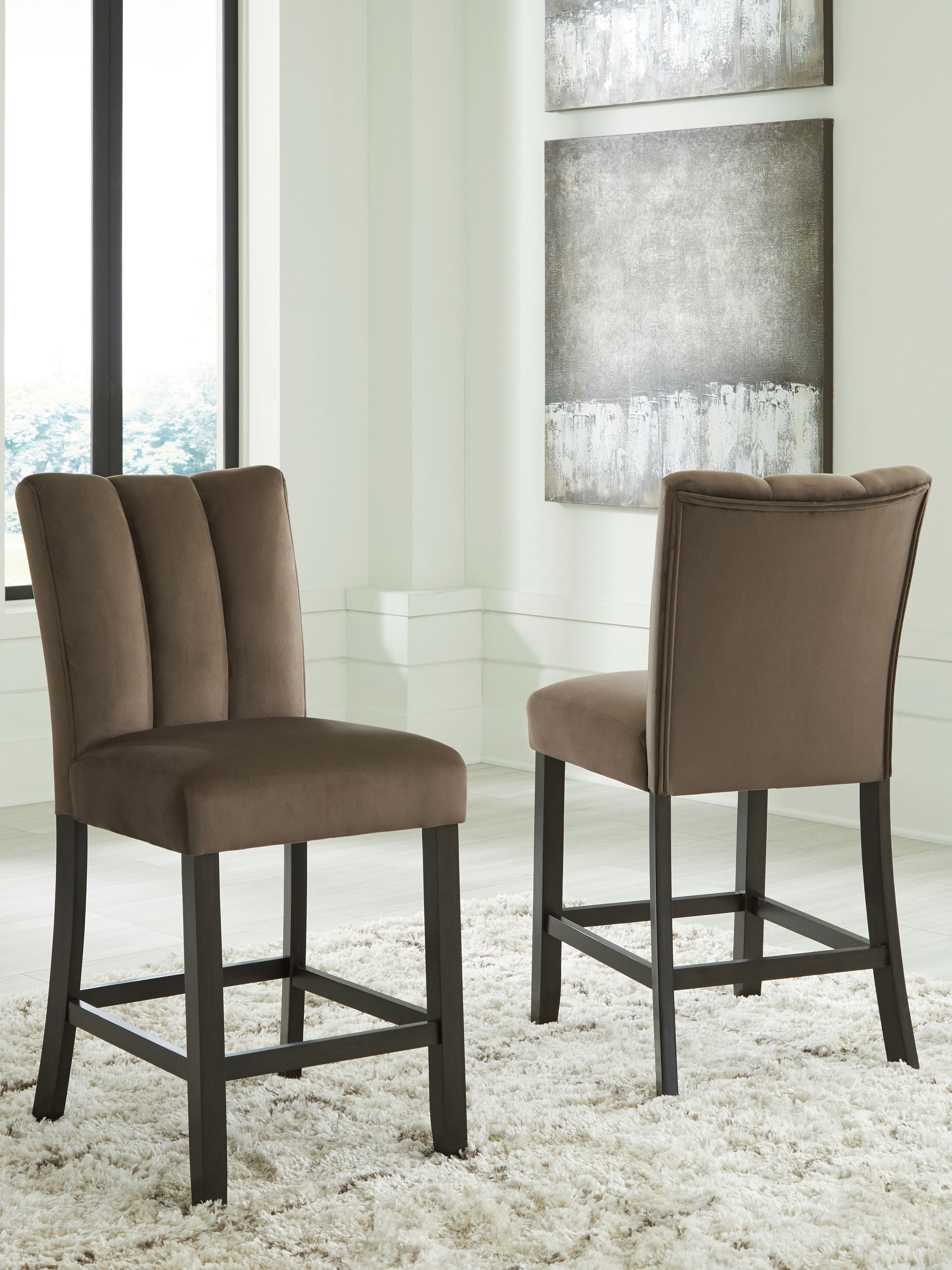 Jeshina - Upholstered Barstool (Set of 2) - Mocha