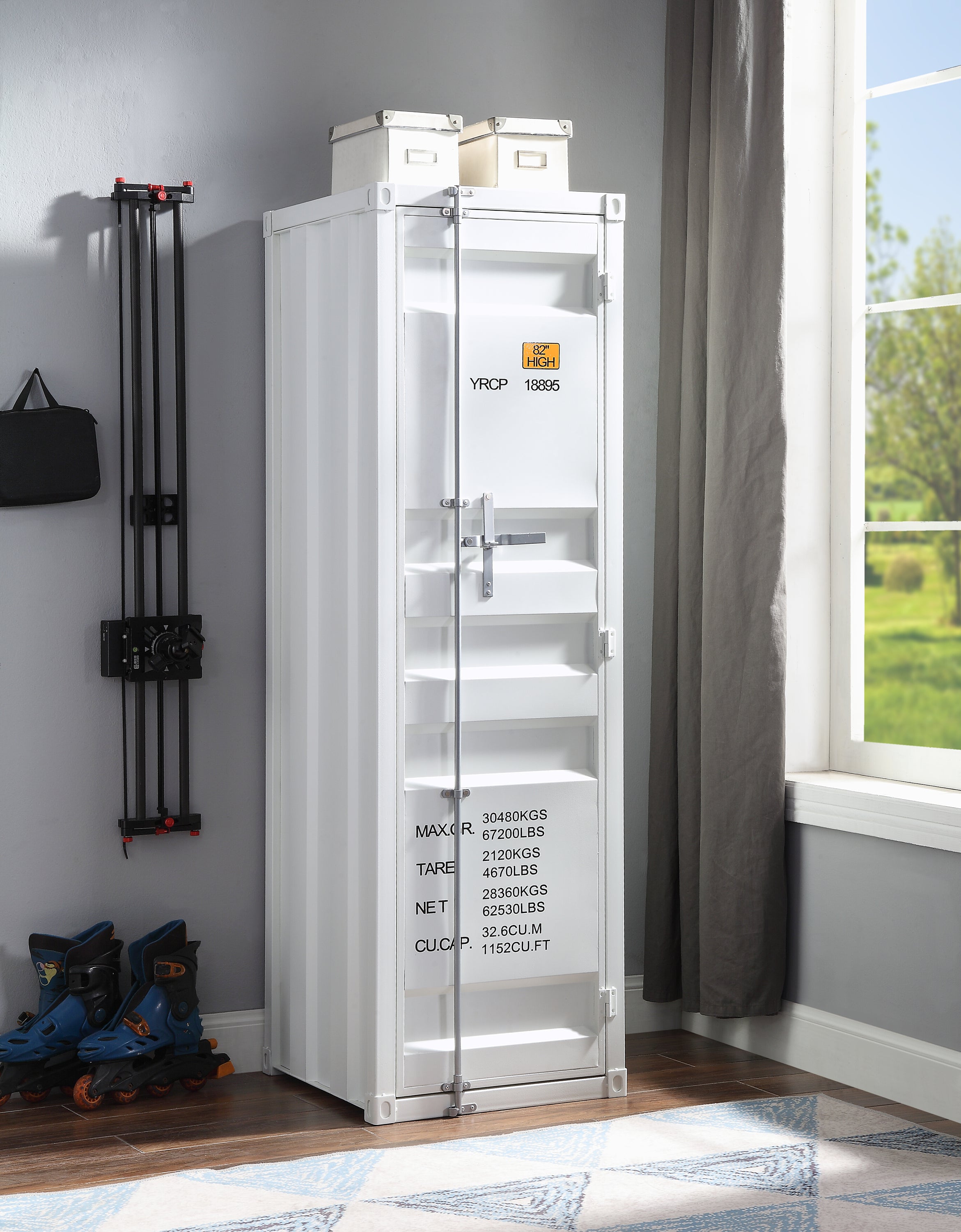 Stylish White Cargo Wardrobe Storage Solution