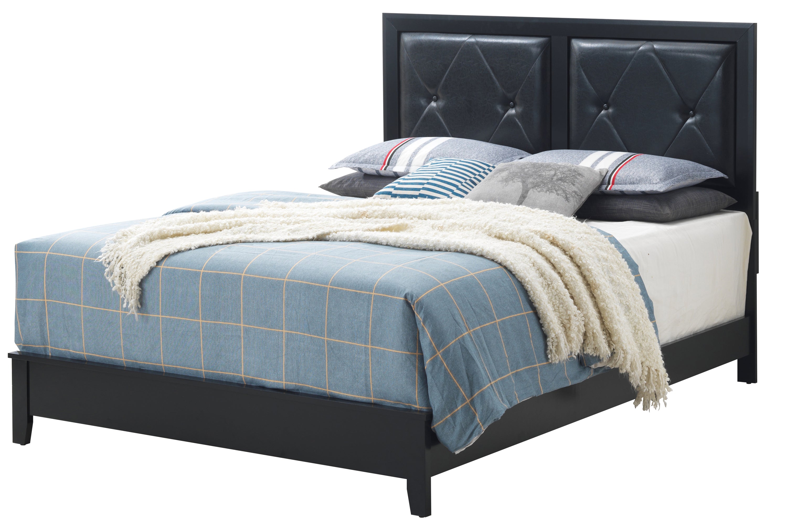 Elegant Transitional Black Full Bed Frame - Modern Style & Durable Design