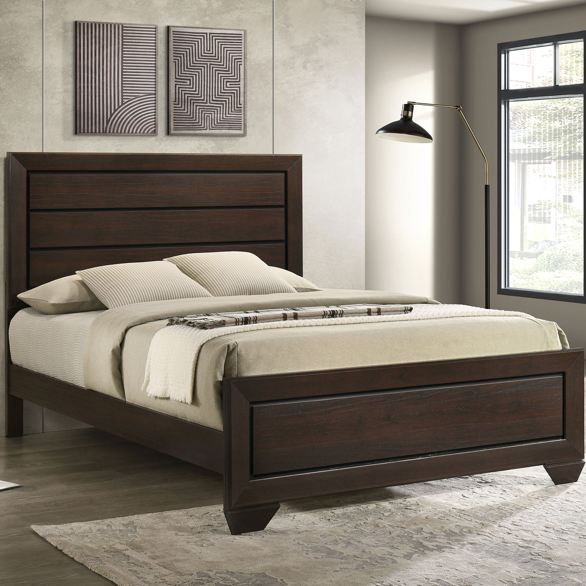 Harrison Wood Queen Panel Bed Dark Cocoa