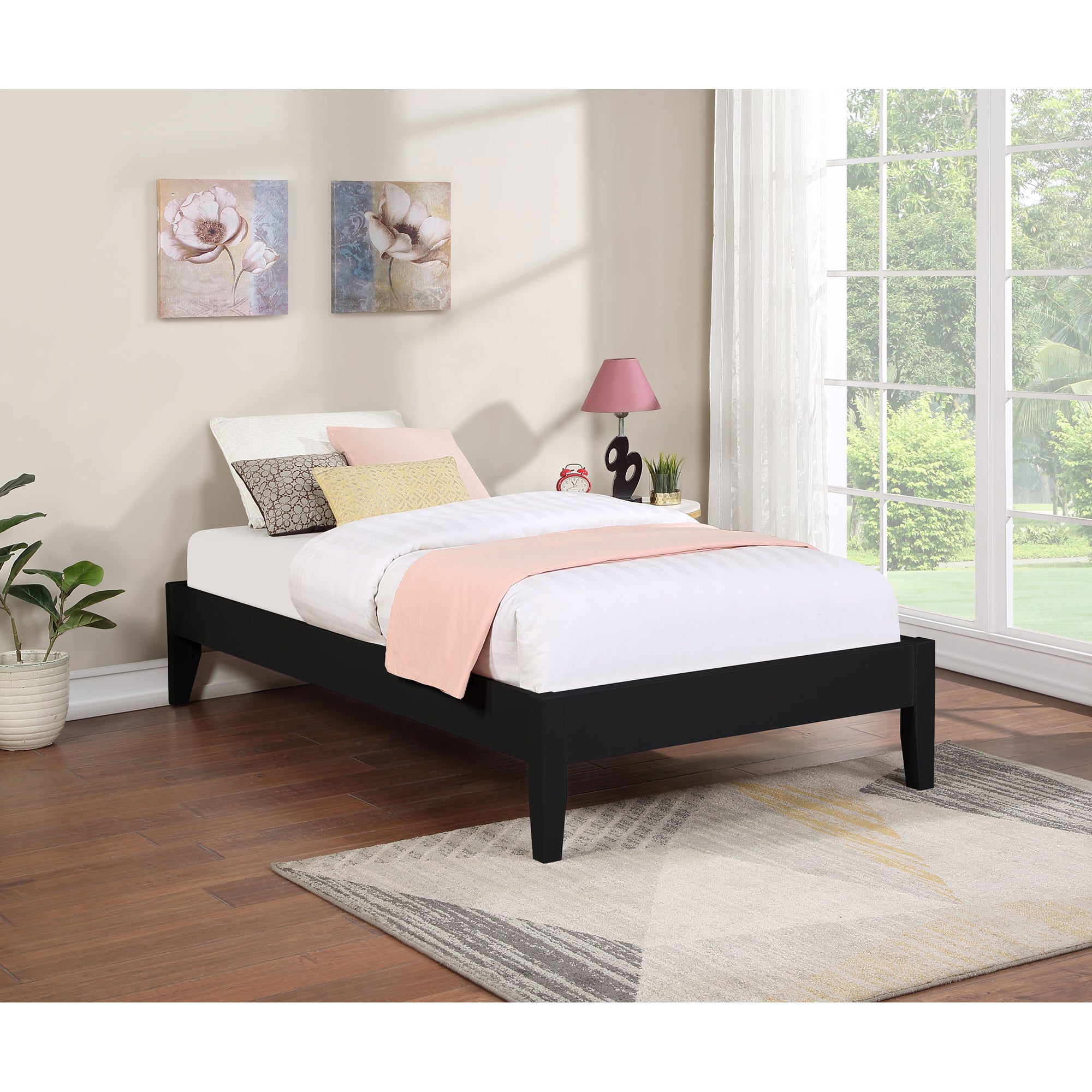 Spivey Black Twin Universal Platform Bed