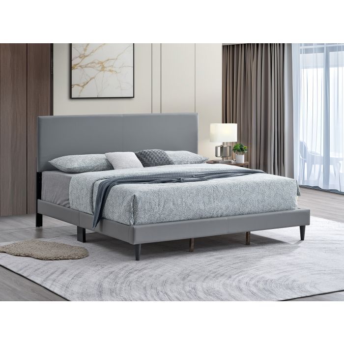Baron Queen Bed G00703-QB-UP - Light Grey Frame (Mattress Not Included)