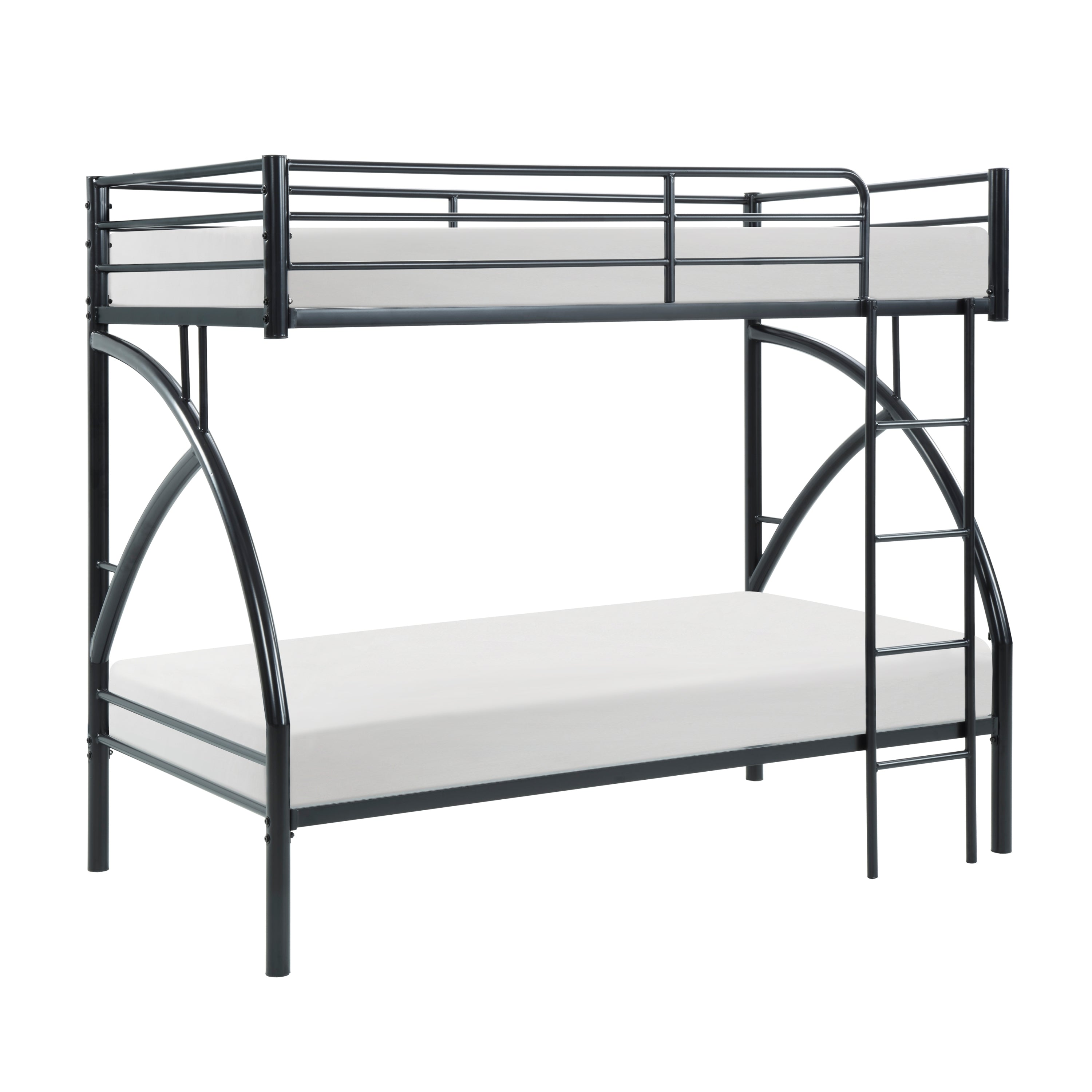 Black Metal Twin/Twin Bunk Bed Youth Bed - Easy Assembly