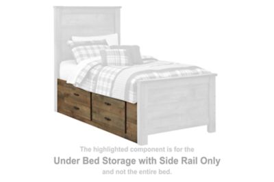 Trinell - Under Bed Storage w/Side Rail - Brown