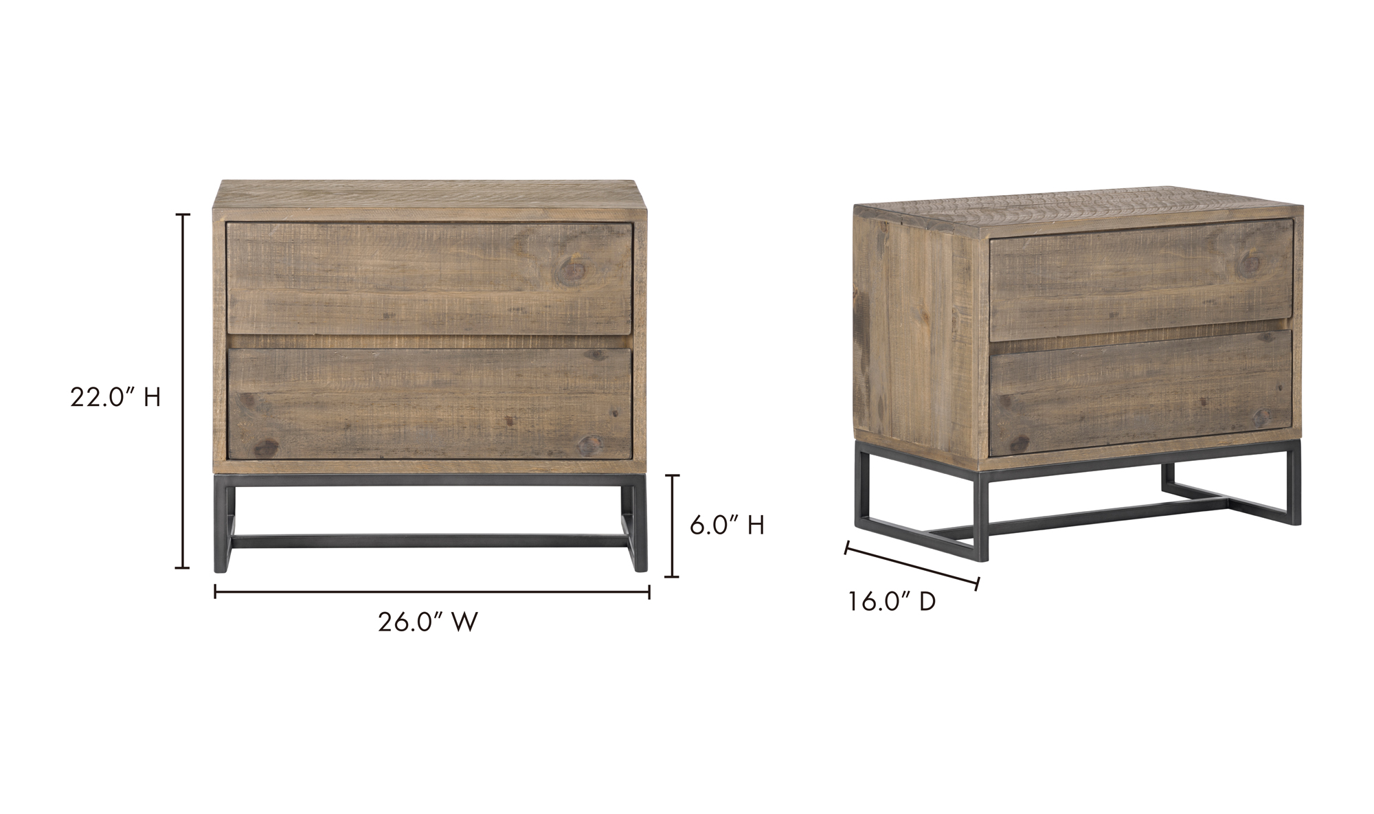 Elena - Nightstand - Brown
