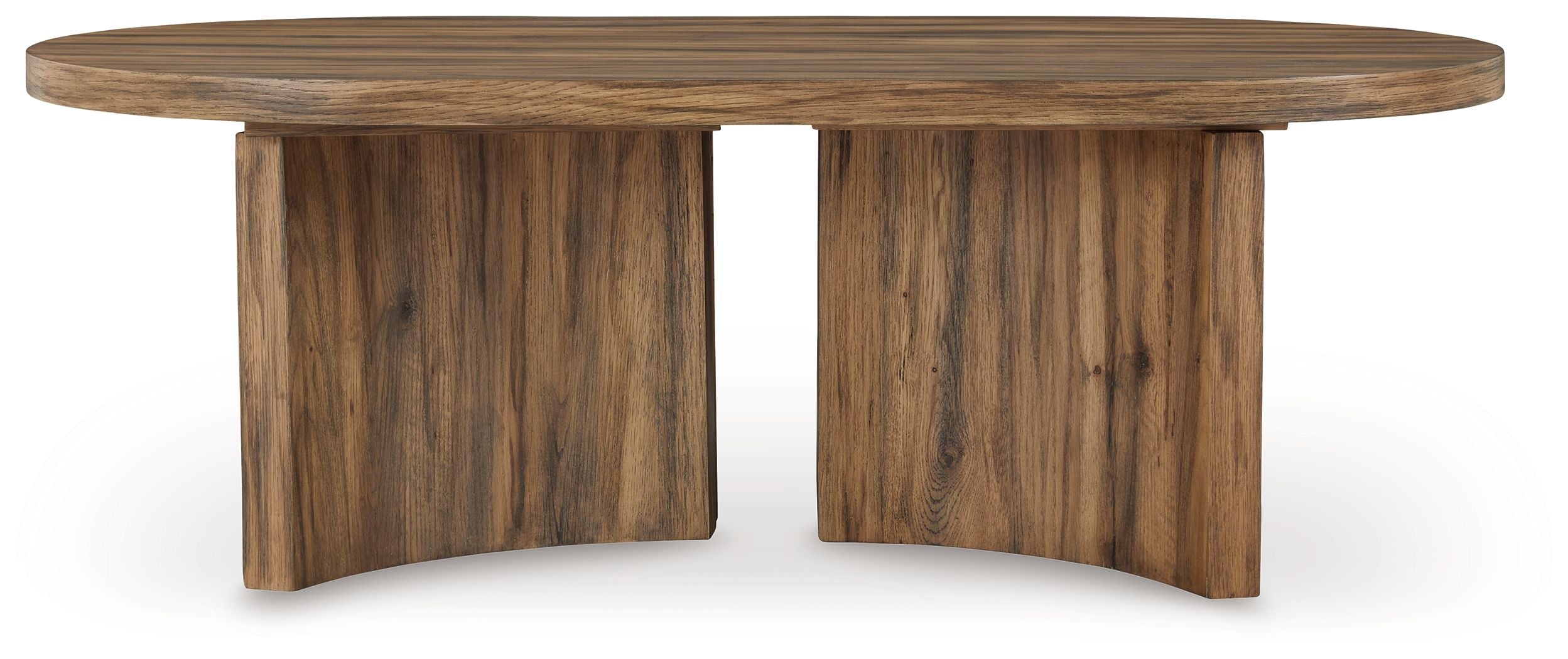 Austanny Warm Brown - Oval Cocktail Table