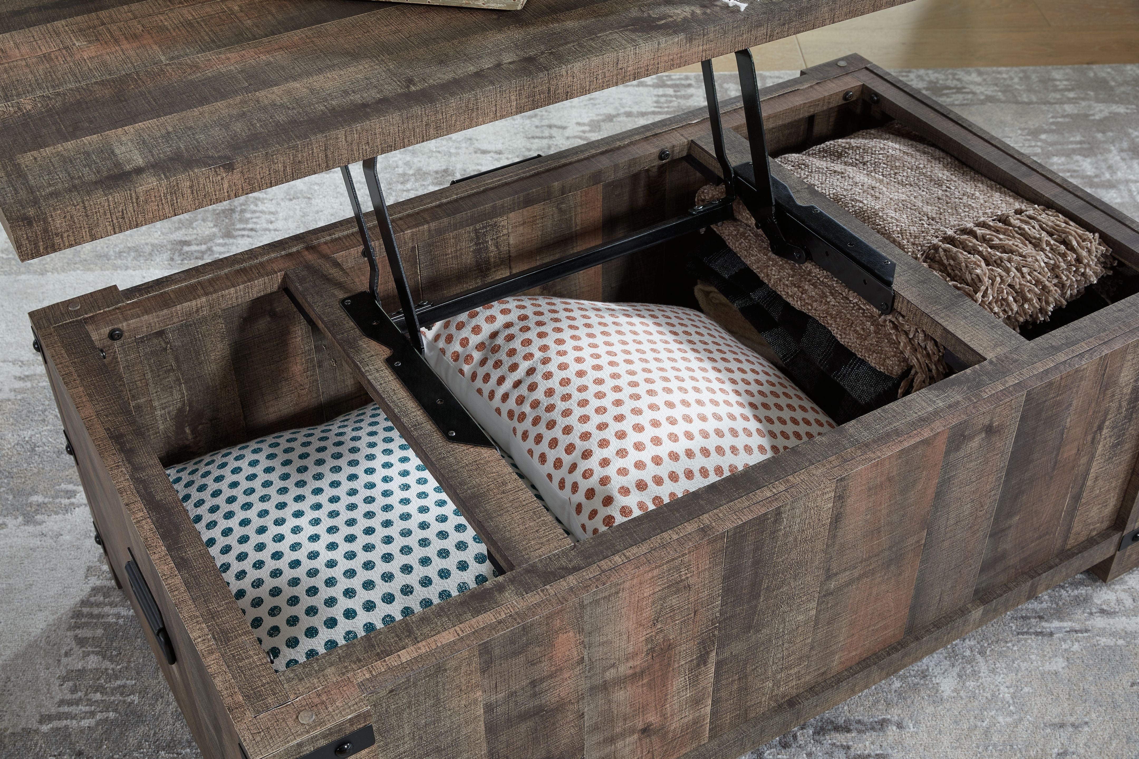 Hollum Rustic Brown - Lift Top Cocktail Table