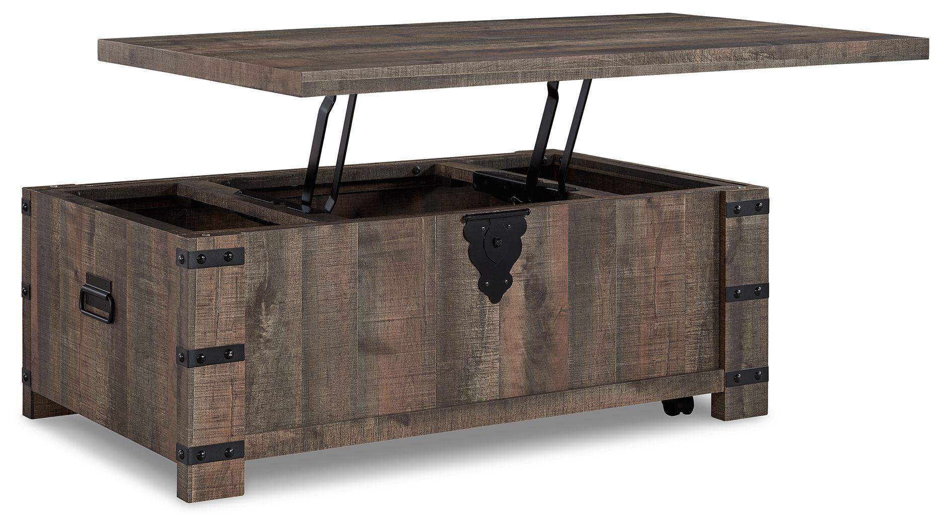 Hollum Rustic Brown - Lift Top Cocktail Table