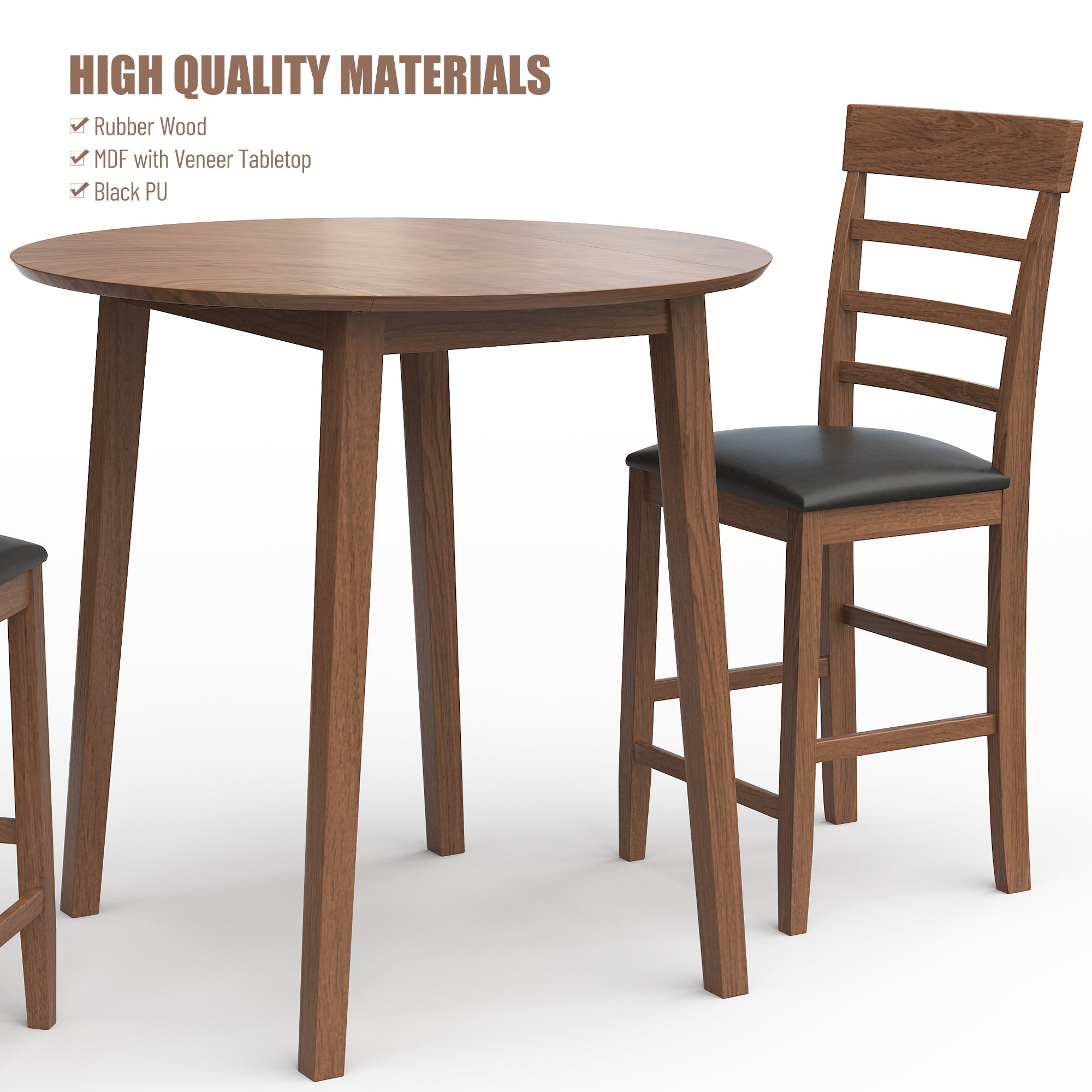 Retro 3-Piece Drop-Leaf Table Set
