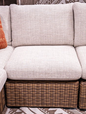 Dolan Creek - Beige / Brown - Armless Chair With Cushion