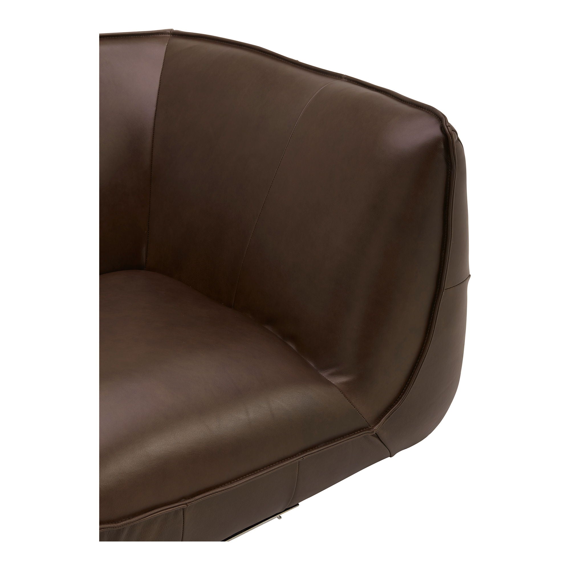 Dark Brown Leather Sectional - Modular Zeppelin Nook-Stationary Sectionals-American Furniture Outlet