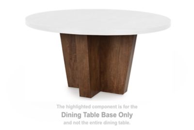 Kristiland - Round Dining Room Table Base - Warm Brown