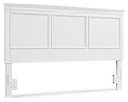 White panel headboard with three rectangular panels and side posts for king/Cal king beds