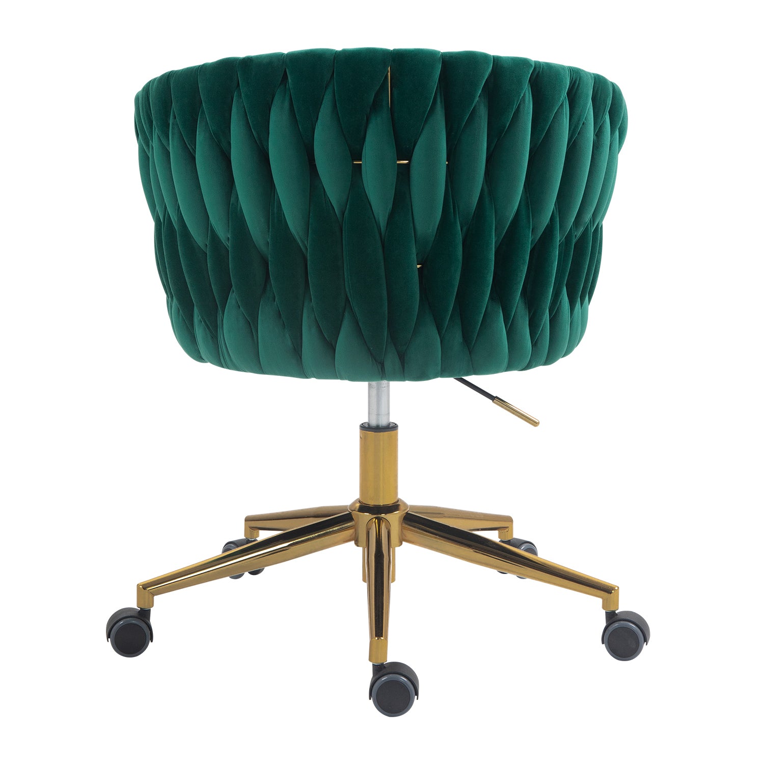 Modern Handwoven Office Chair w/ Wheels, Green