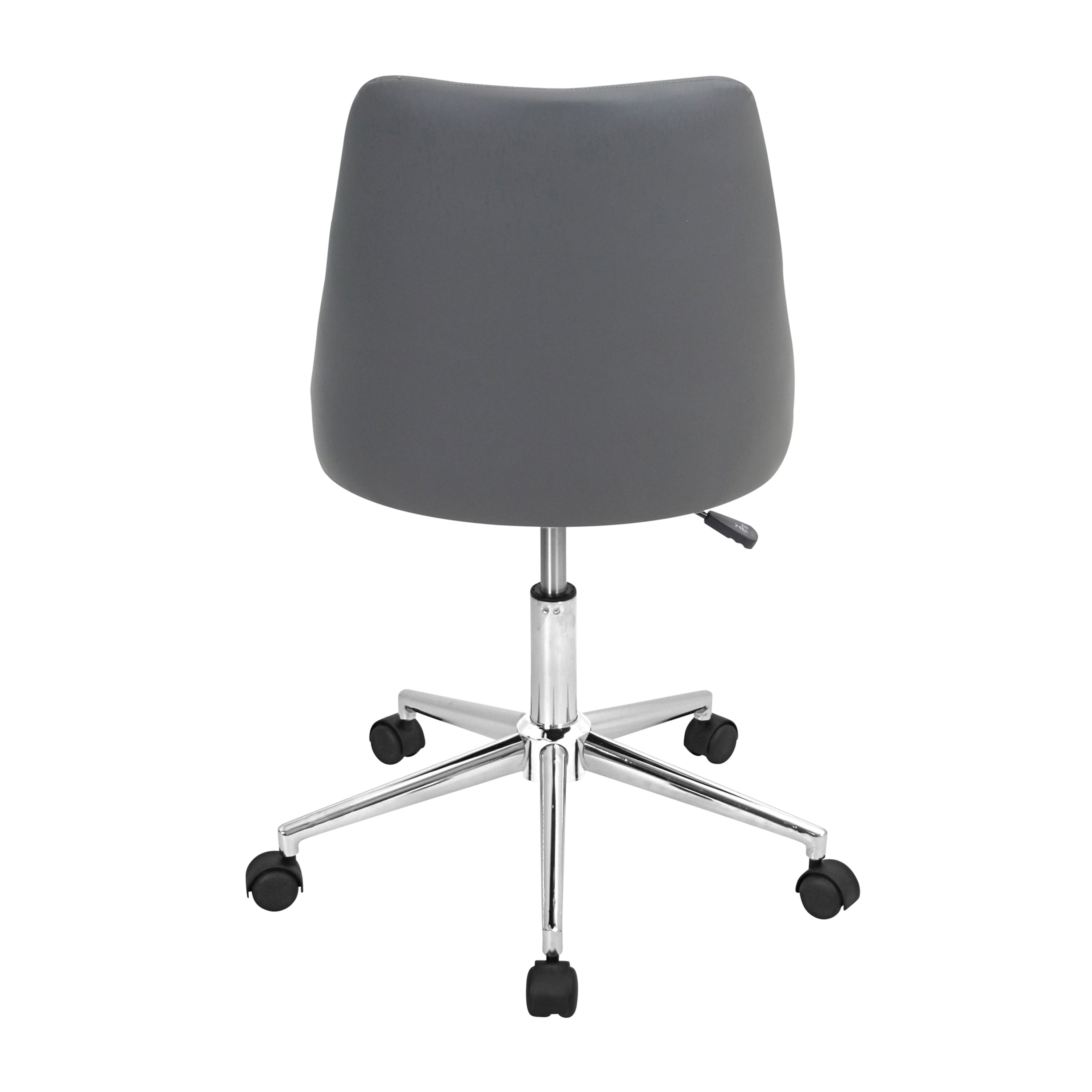 Contemporary Adjustable Swivel Office Chair - Grey Faux Leather