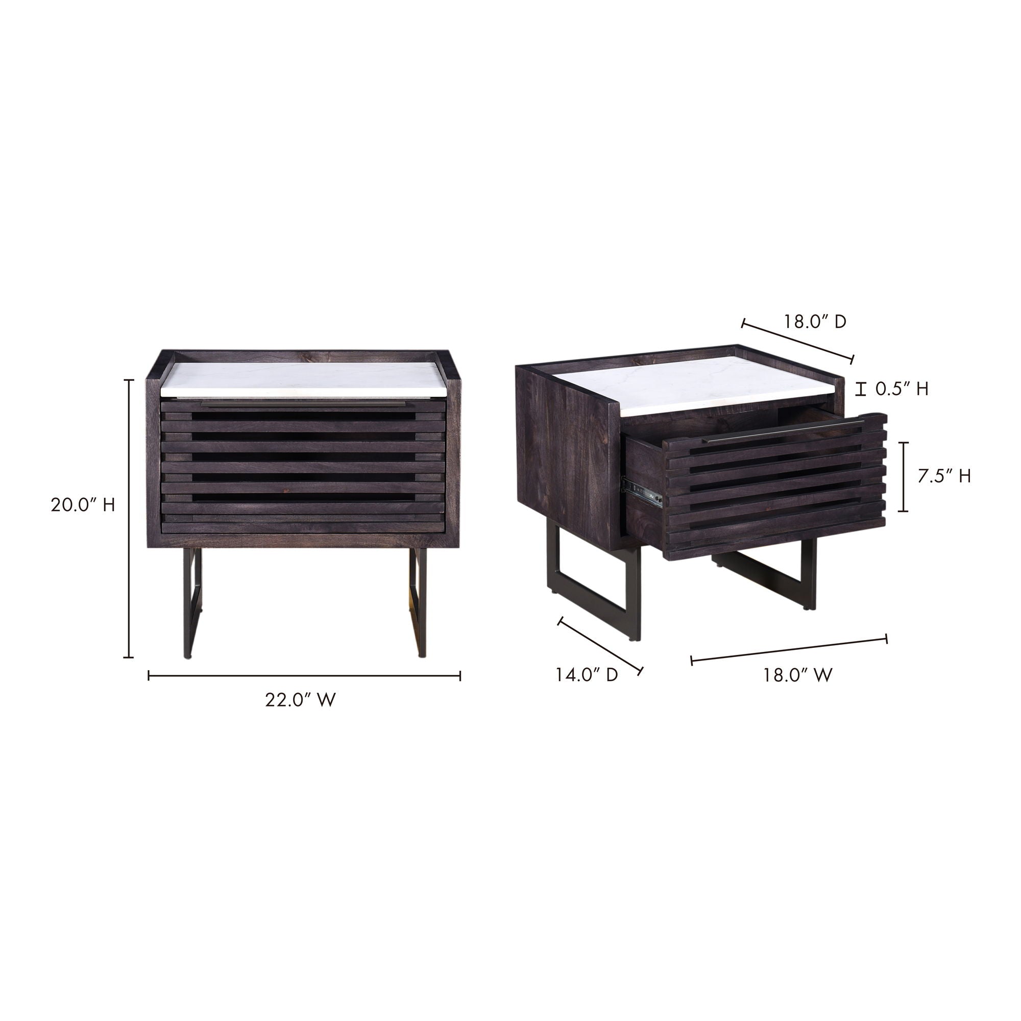 Paloma - Nightstand - Charcoal