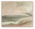 Vallus framed wall art: blush, green, and gray watercolor landscape