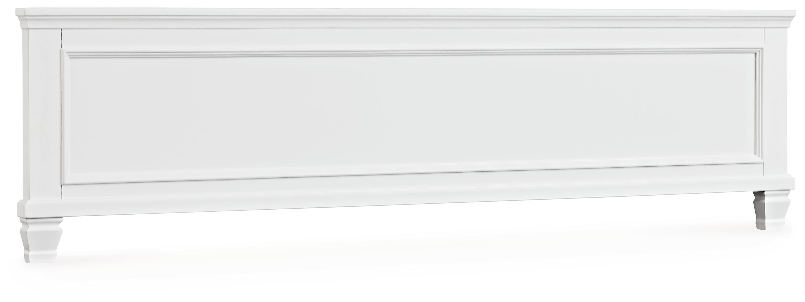 White king panel footboard with raised panels and turned legs