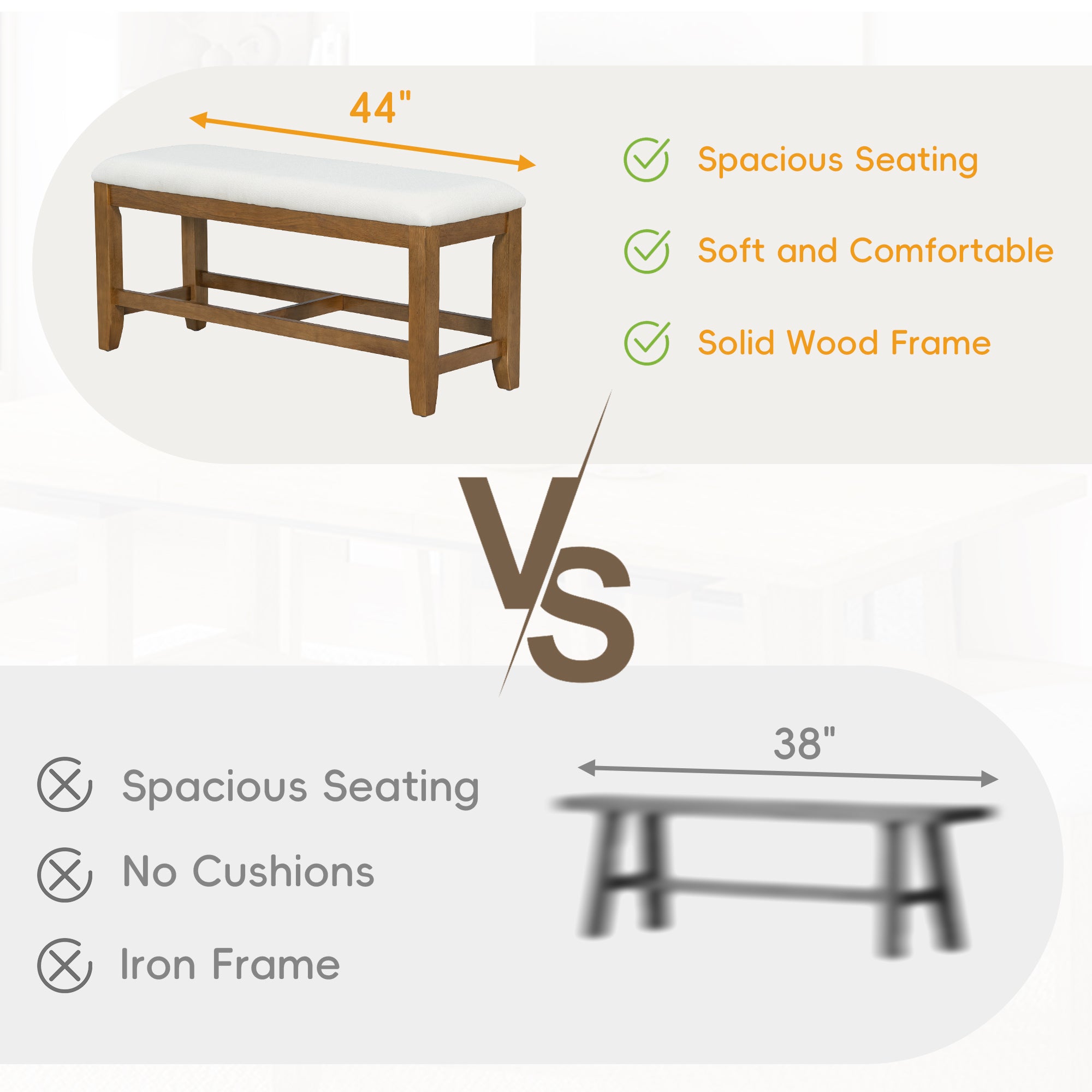 76" Farmhouse Dining Table Set - 6 Piece