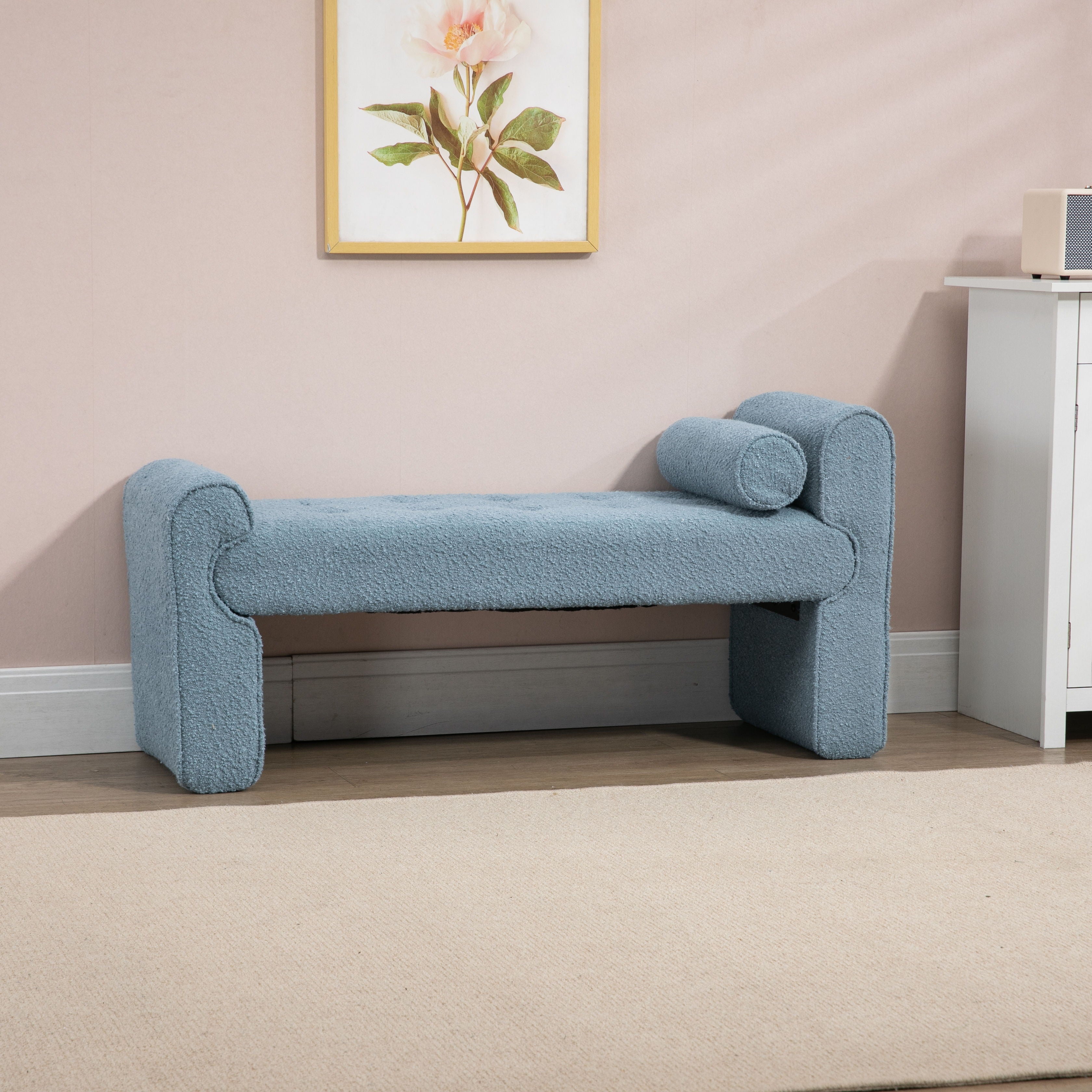 Coolmore Modern Ottoman Bench, Bed Stool Made Of Loop Gauze, End Bed Bench, Footrest For Bedroom, End Of Bed, Hallway