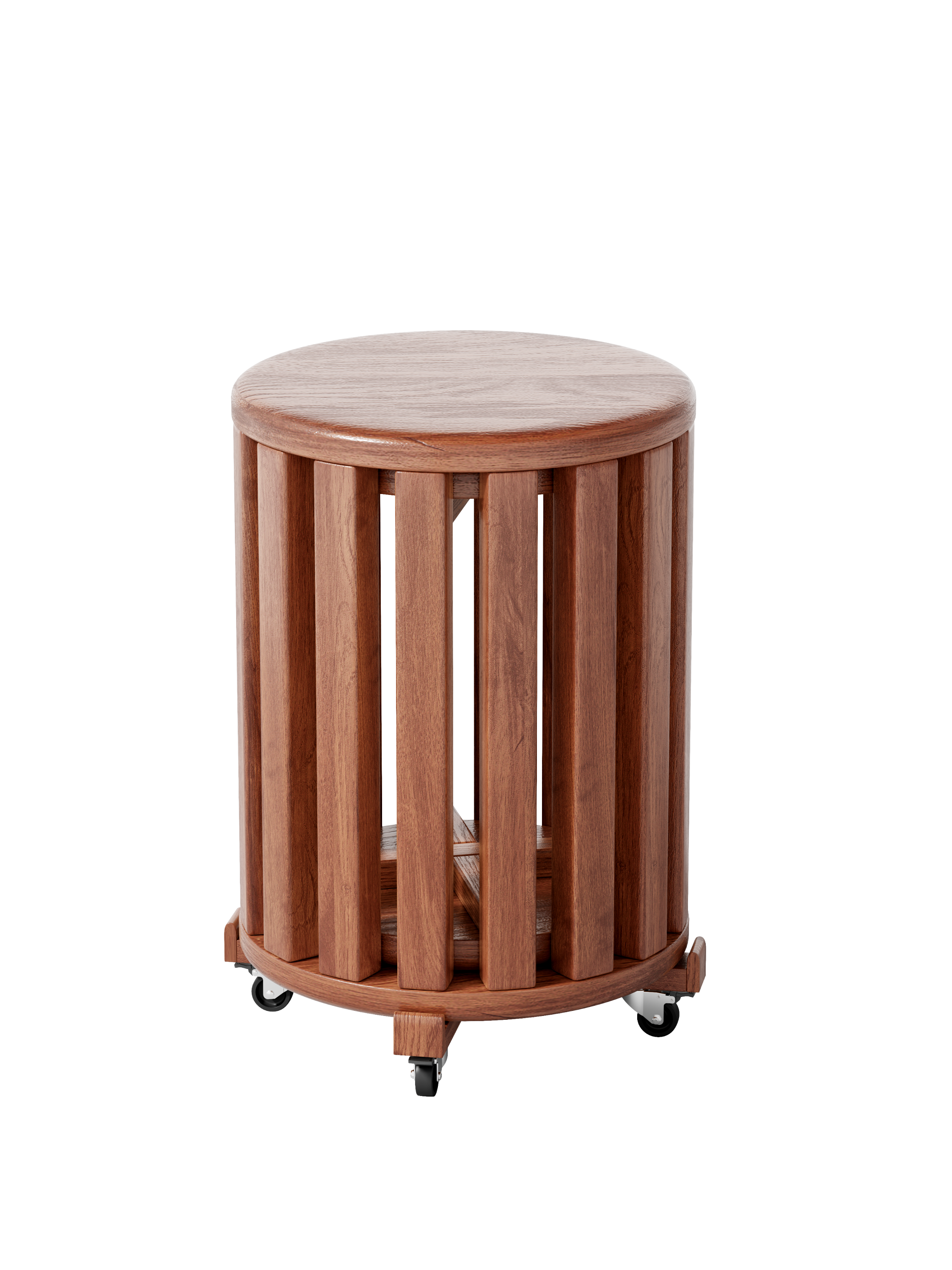 Solid Wood Stackable Stools Set of 4 | 18-inch Round Side Table