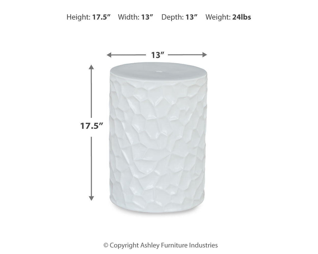 White stool dimensions: 17.5" height, 13" width, 13" depth