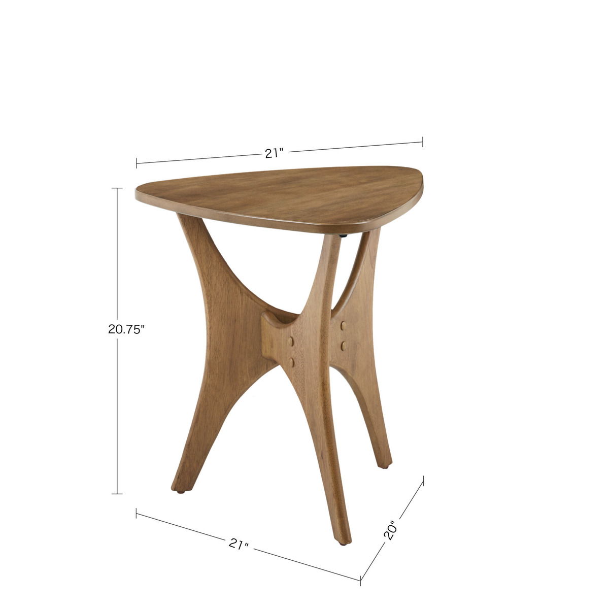 Blaze Triangle Wood Side Table