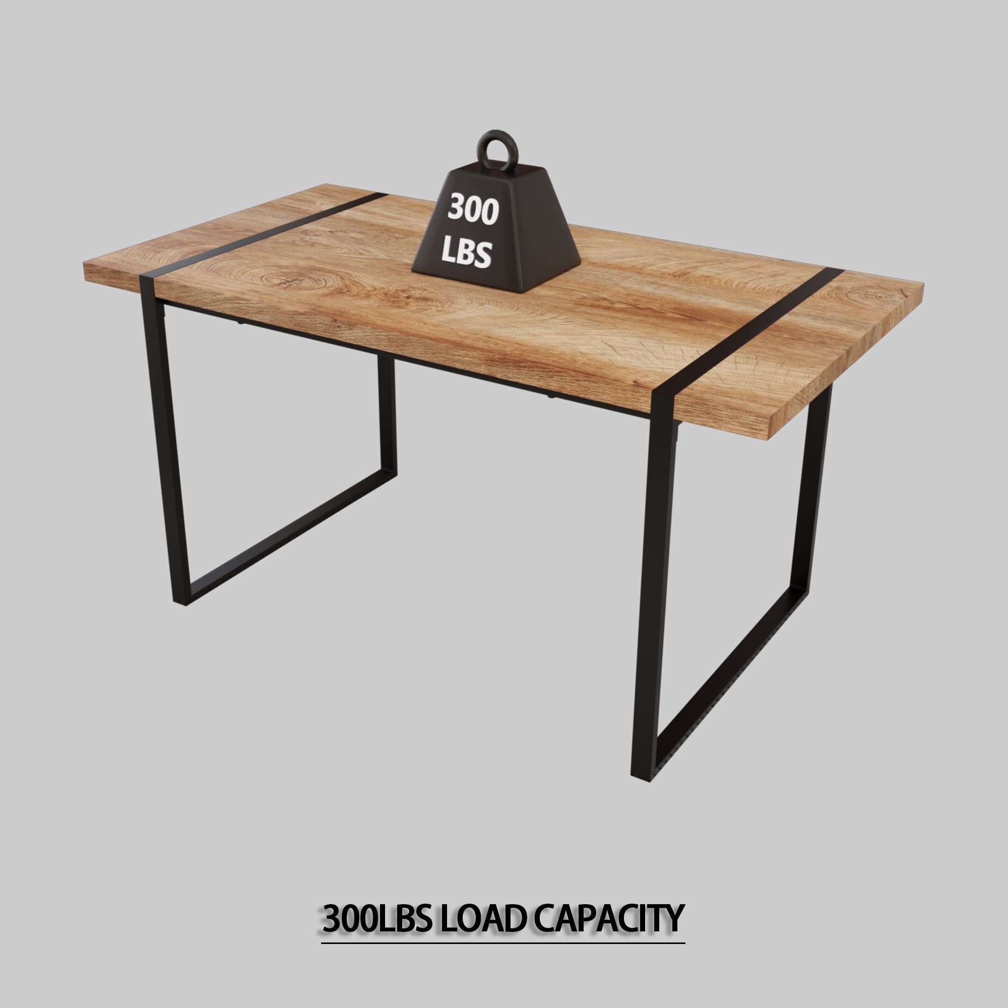 59" Rustic Industrial Dining Table & 6 Chairs Set
