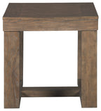 Cariton square end table, visible open base frame with flat top surface