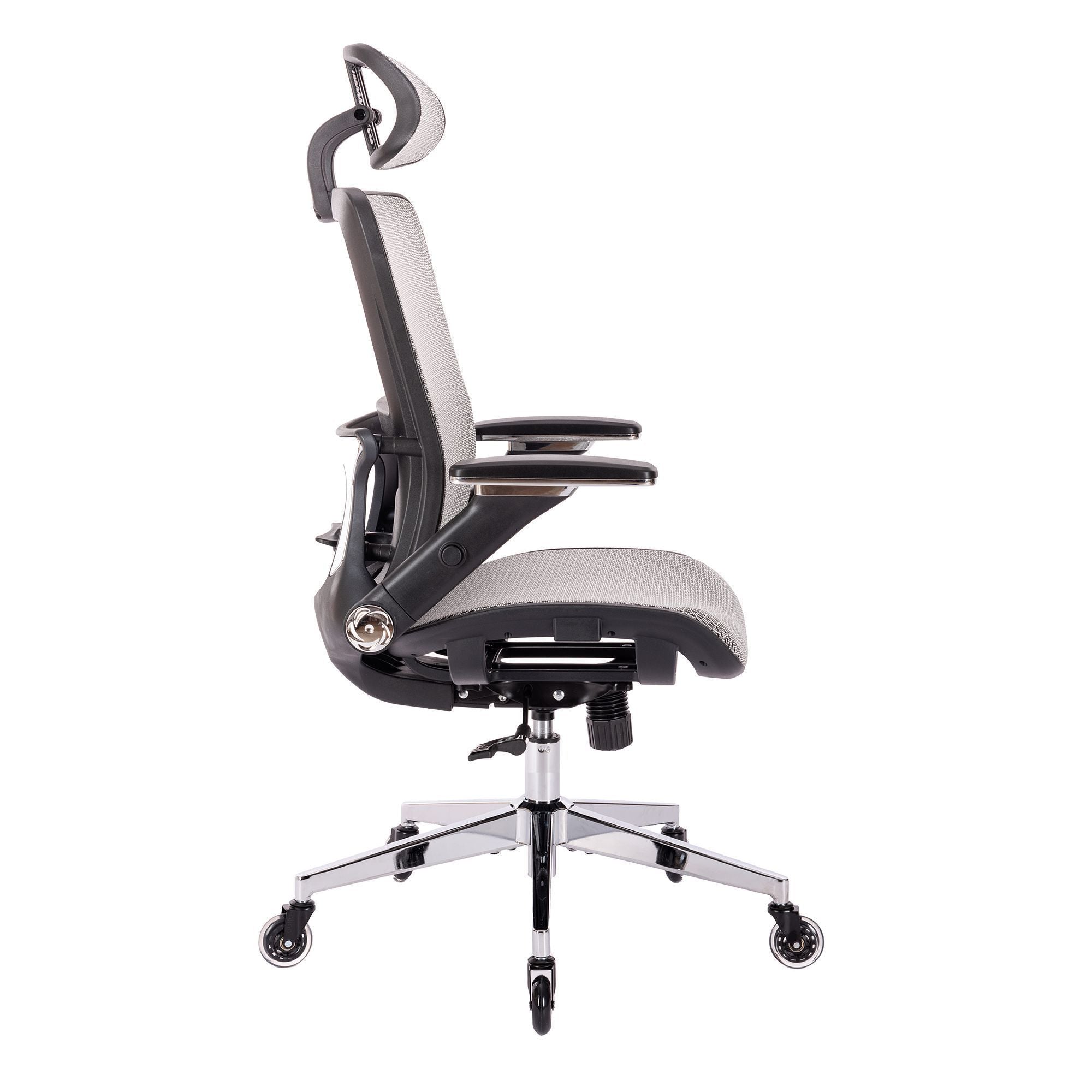 Ergonomic Mesh Office Chair w/ Headrest, Arms, Tilt, Lumbar- Gray