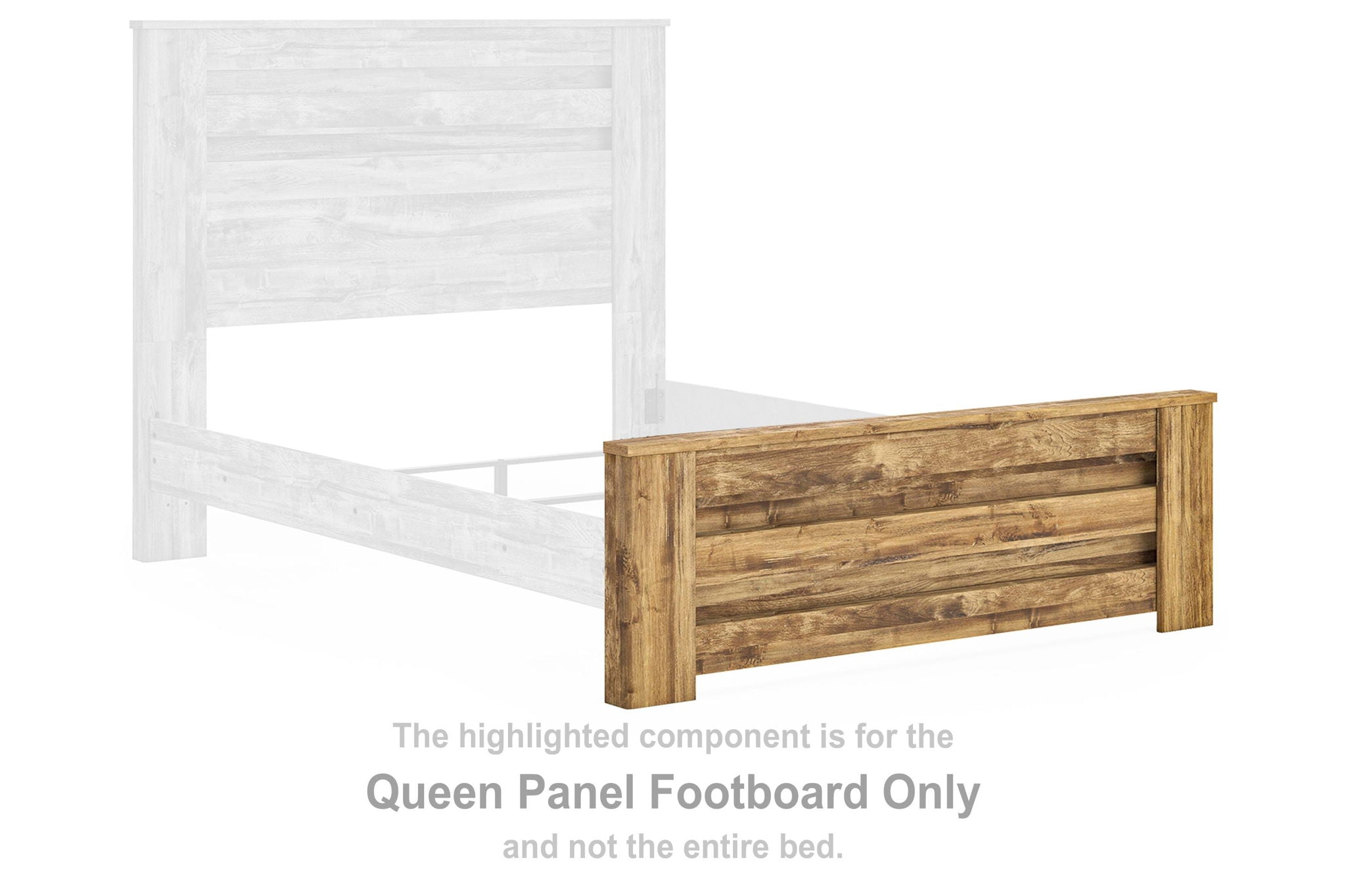 Maystonna queen panel footboard, brown wooden slat panel design