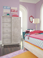 Paxberry youth bedroom set with white dresser and bed