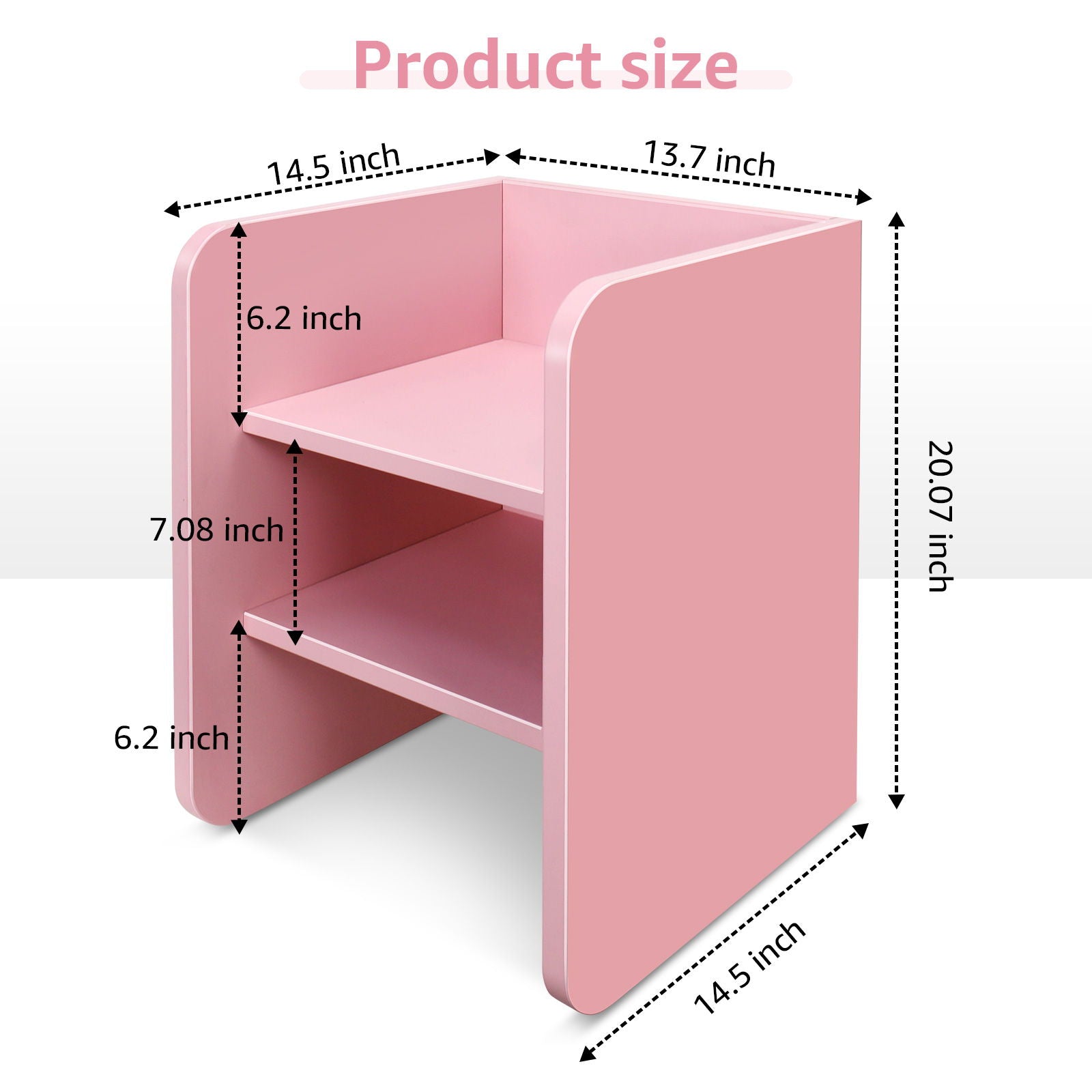 Multi-Functional Storage Cube, Highly Collocable End Table / Side Table / Night Stand / Bedside Table / Bookshelf And Stackable Organizer Display Shelf For Any Space, Carb Certified Non - Toxic (Pink)