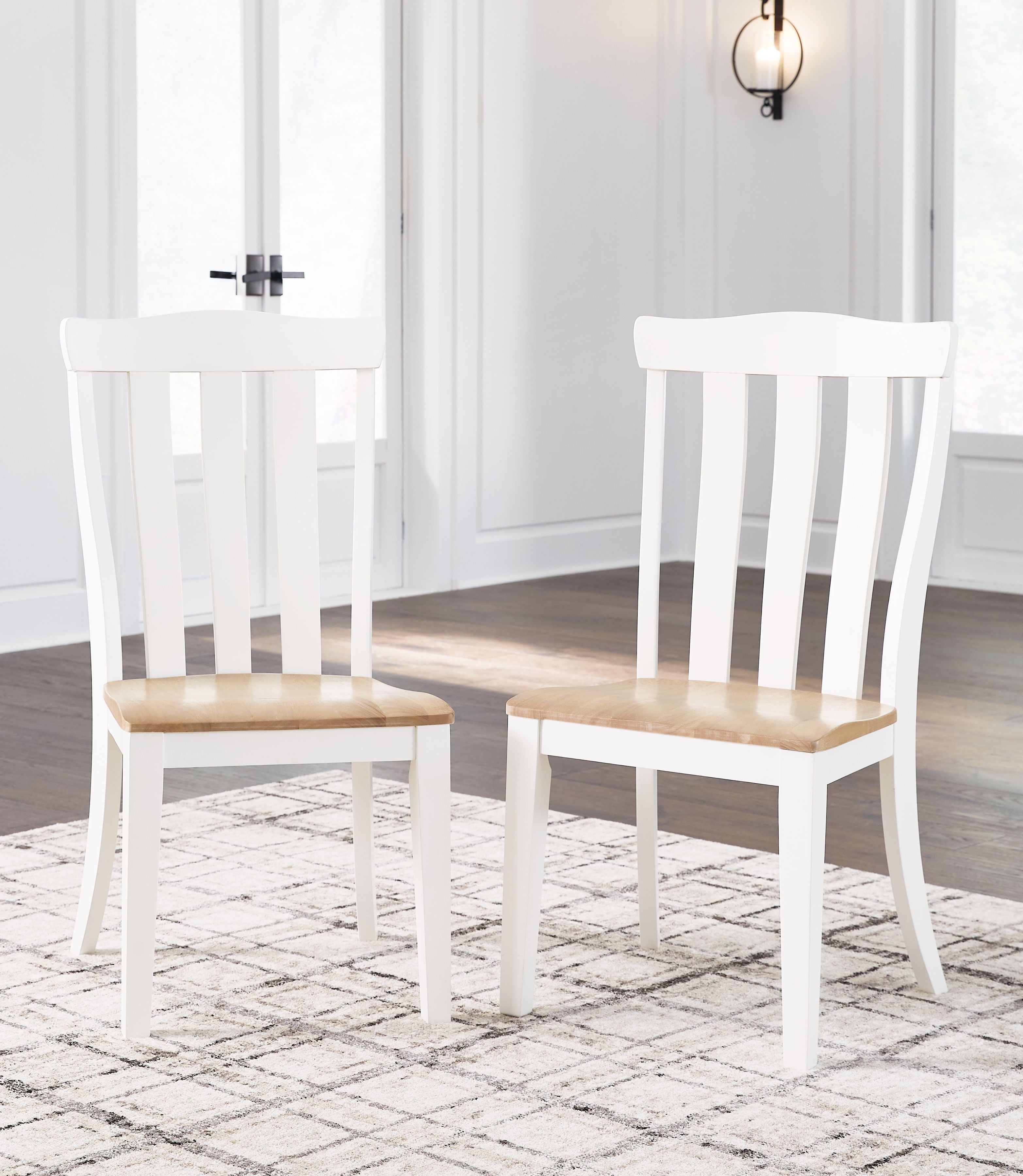 Ashbryn White & Natural Two-Tone Dining Side Chair (Set of 2) - Modern