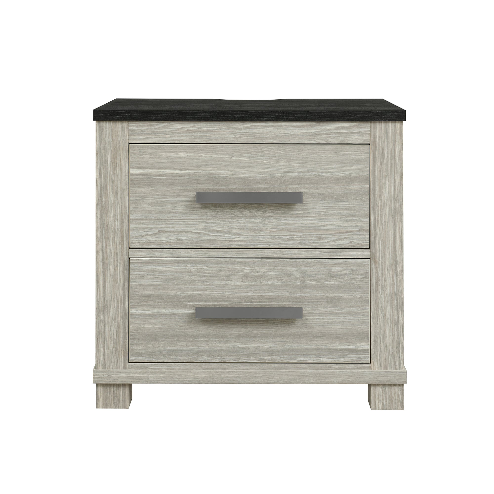 Augusta Brown Nightstand: Dark Top, Rubber Wood, 2 Drawers