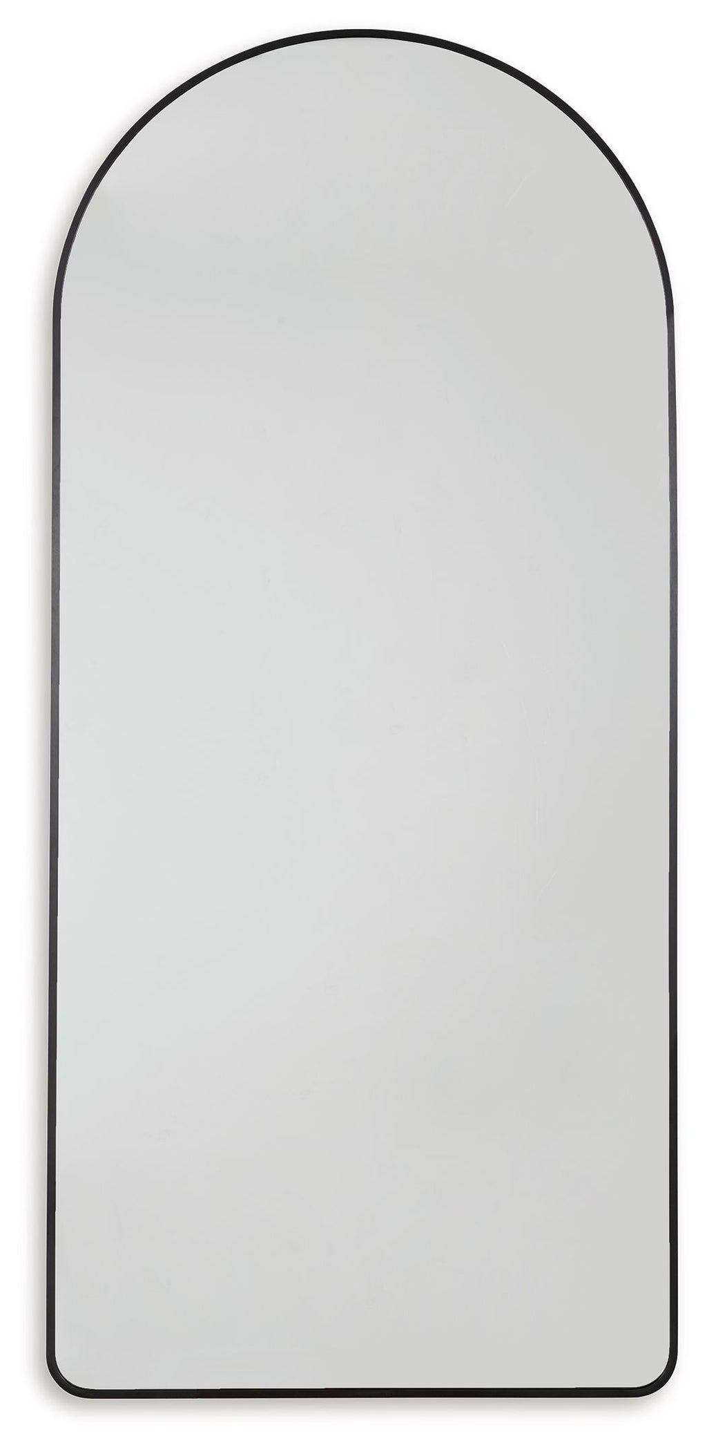 Sethall black arched floor mirror, full-length oval frame