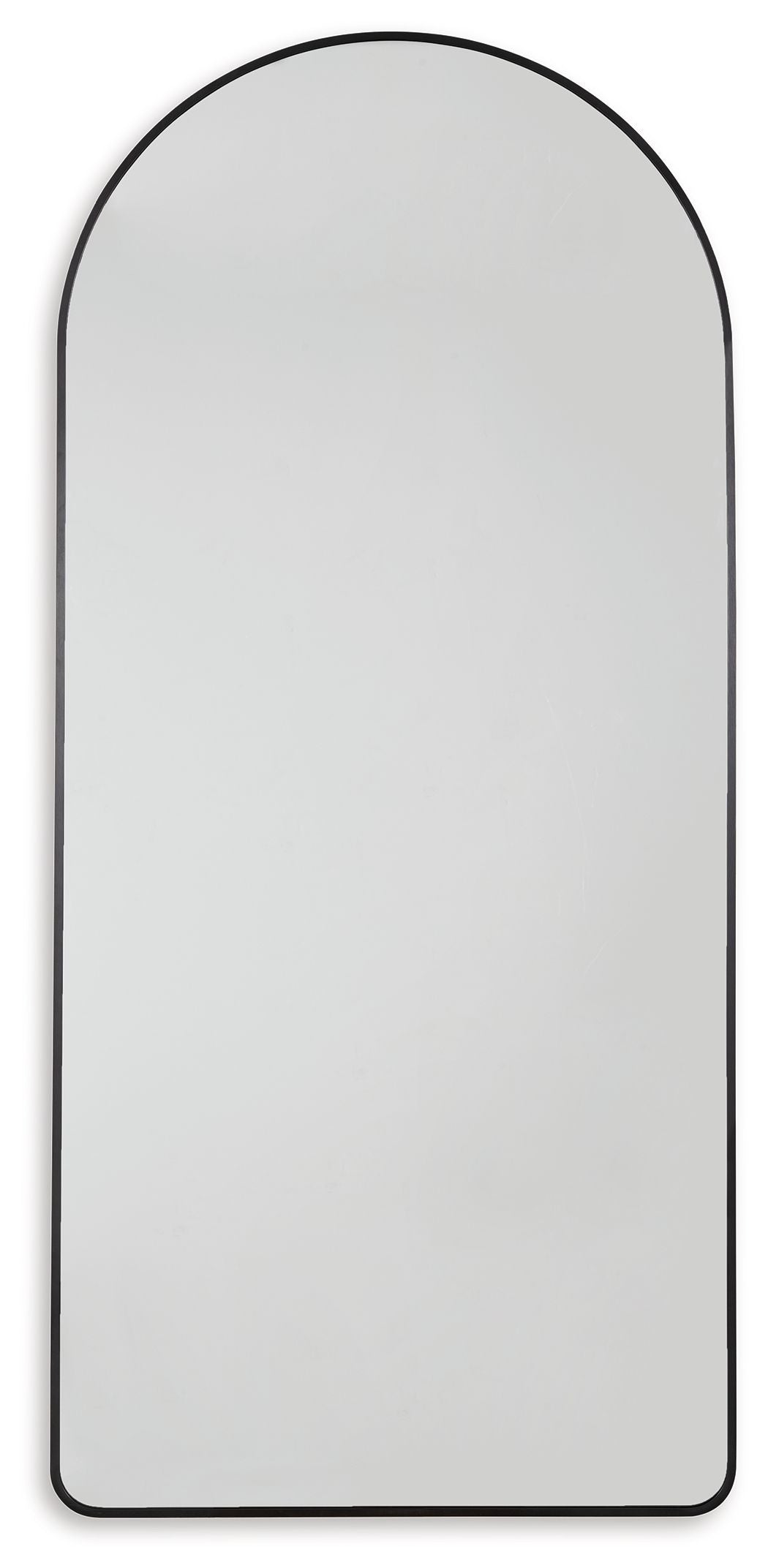 Sethall black arched floor mirror, full-length oval frame
