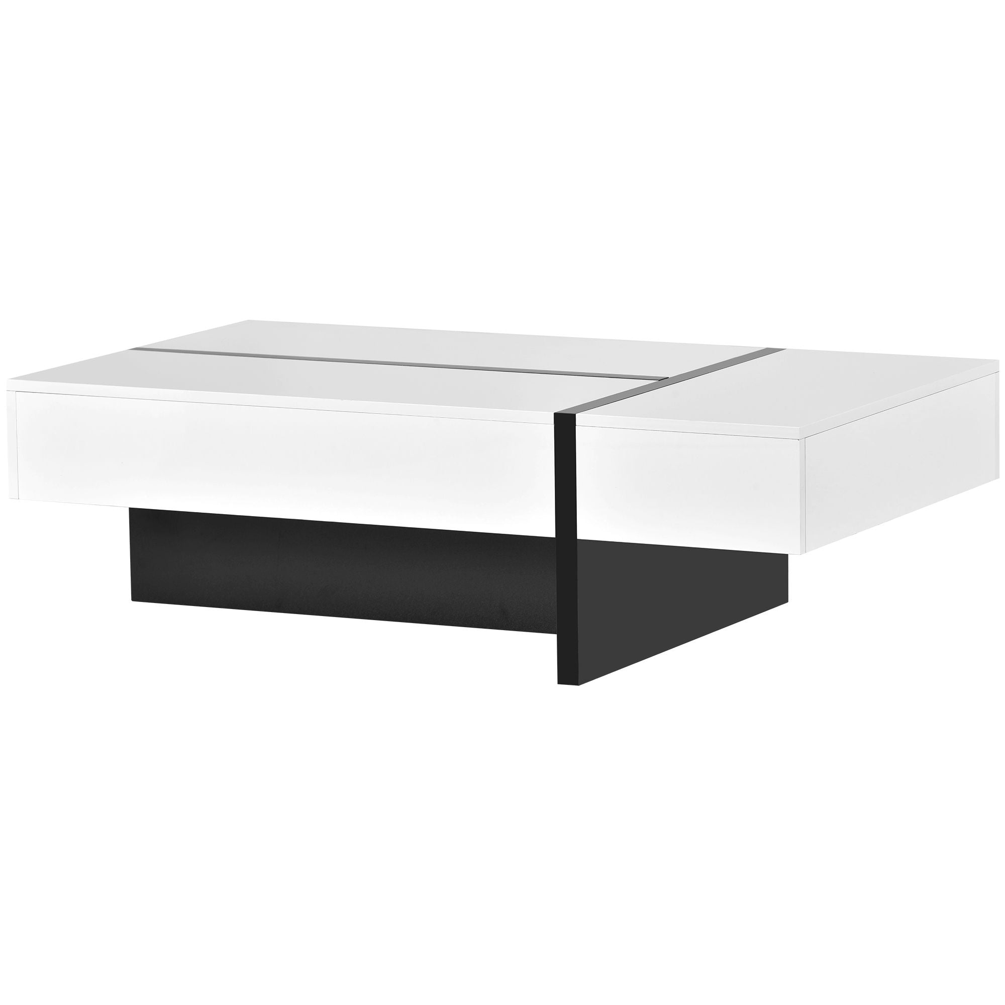 On Trend Contemporary Rectangle Design Living Room Furniture, Modern High Gloss Surface Cocktail Table, Center Table For Sofa Or Upholstered Chairs