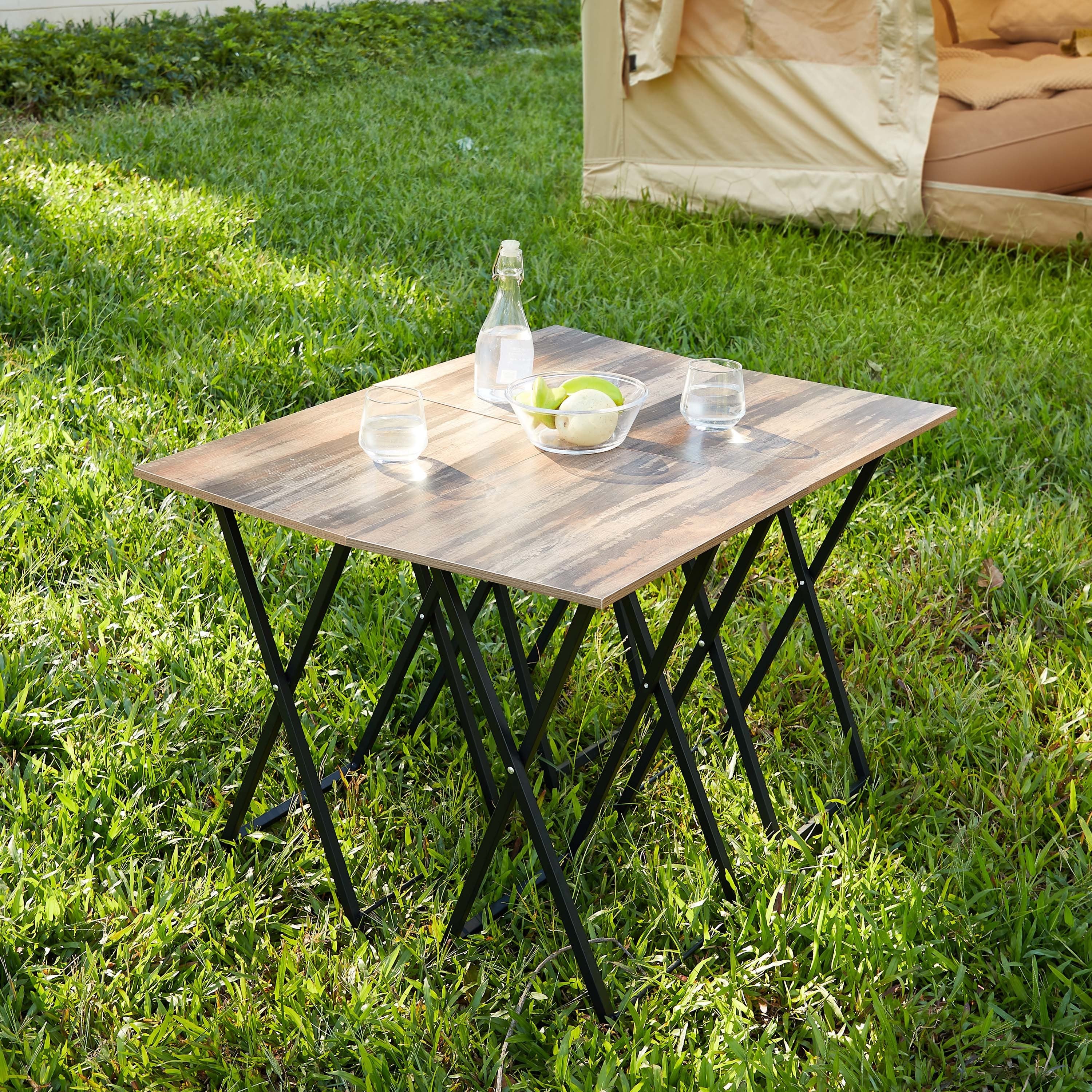 Folding TV Trays Set of 4 w/ Stand | Snack Table