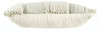 Standon pillow with textured knit front and solid fabric back, off-white