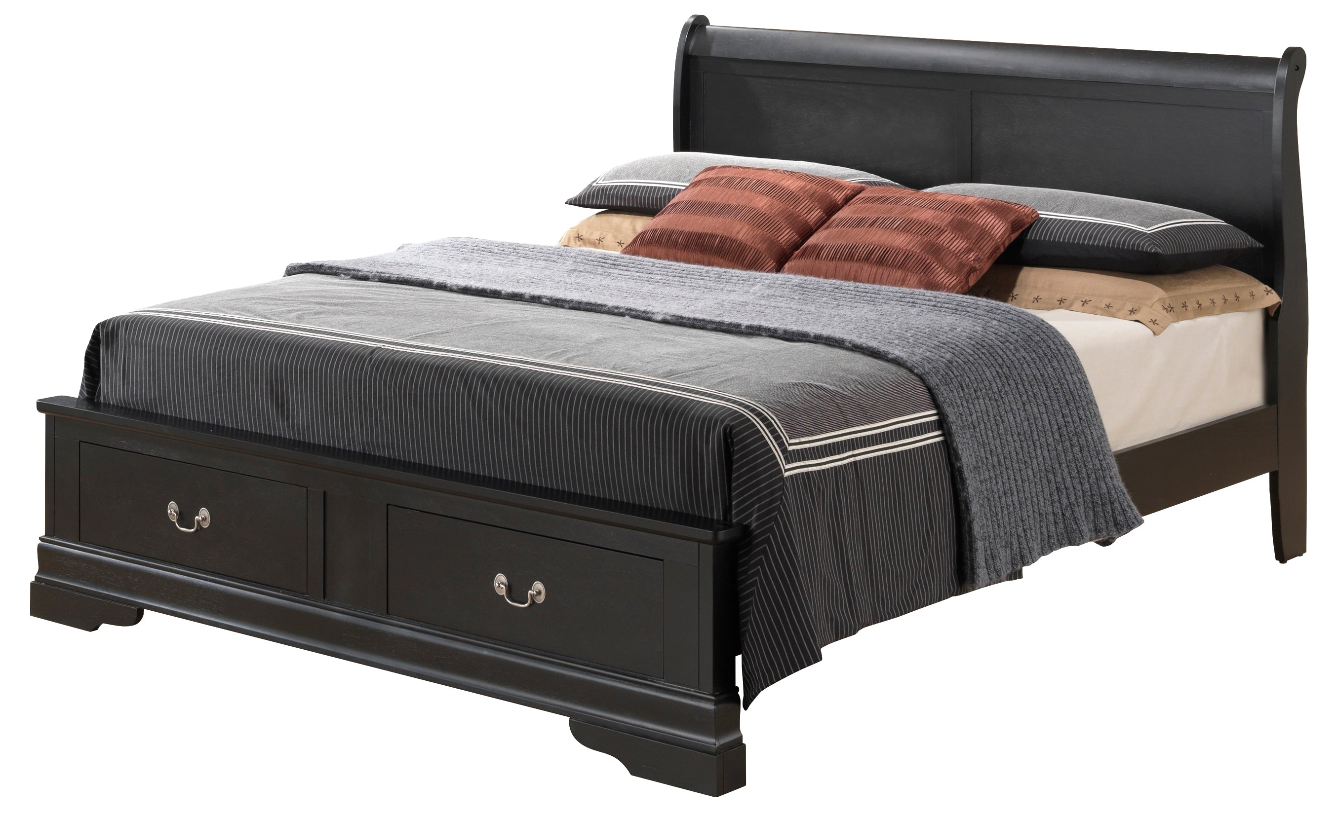 Elegant Black Queen Storage Bed | Stylish Design